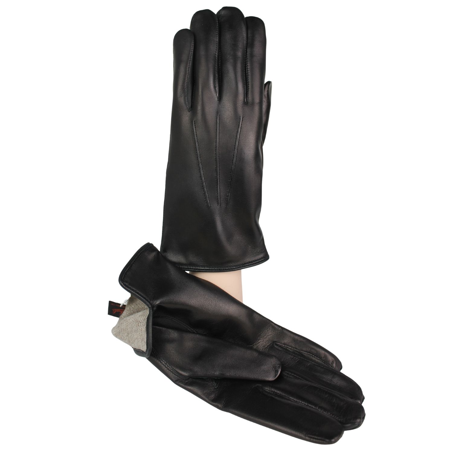 guanto da uomo in pelle colore nero foderato in puro cashmere