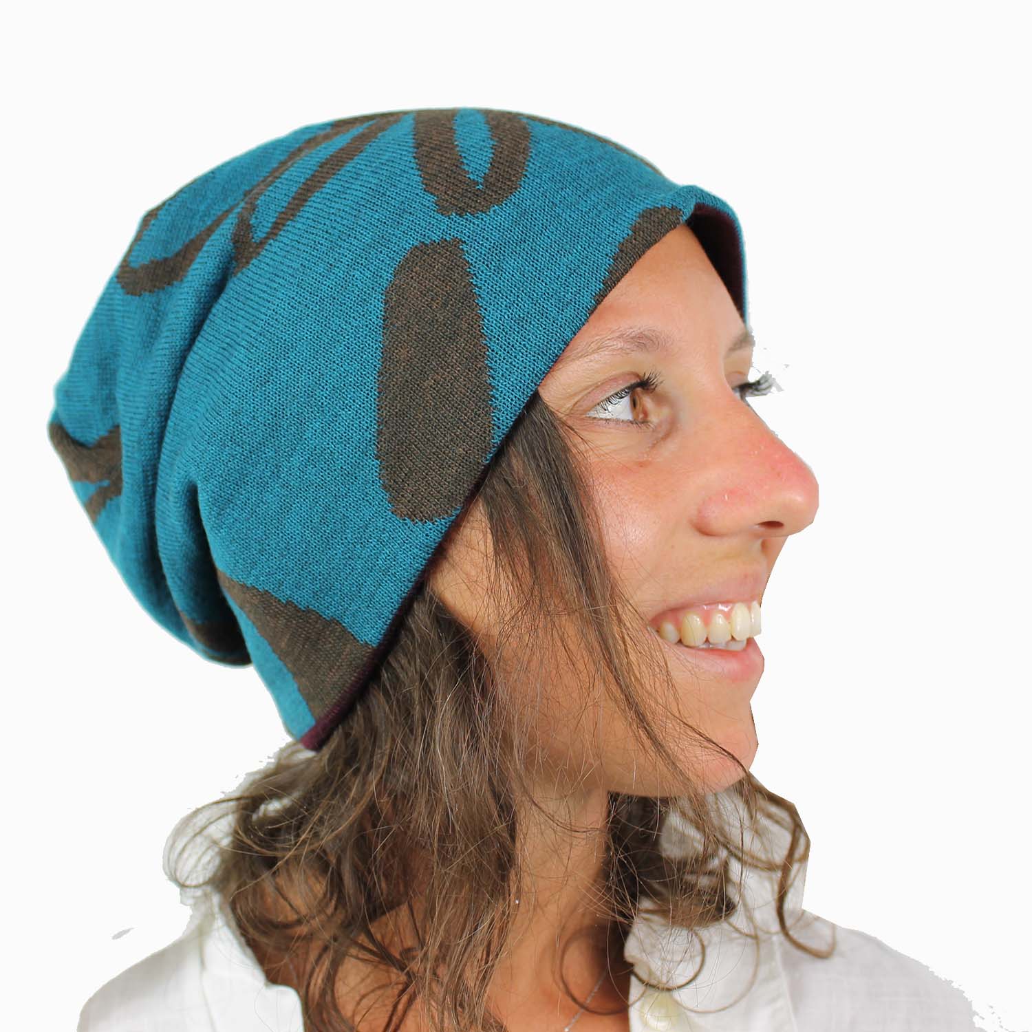 berretto-donna-in-lana-reversibile-doppia-fantasia-colori-petrolio-e-verde-oliva