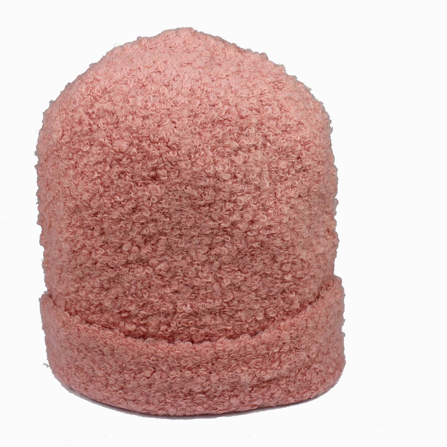berretto-in-lana-boucle-colore-rosa
