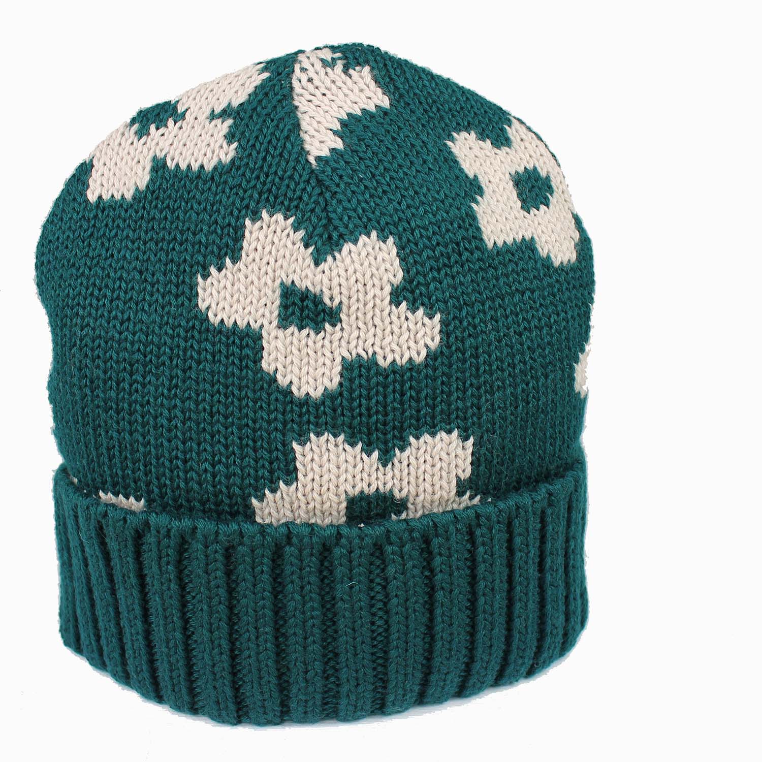 berretto-in-lana-maglia-da-donna-fantasia-fiore-colore-beige-e-verdone