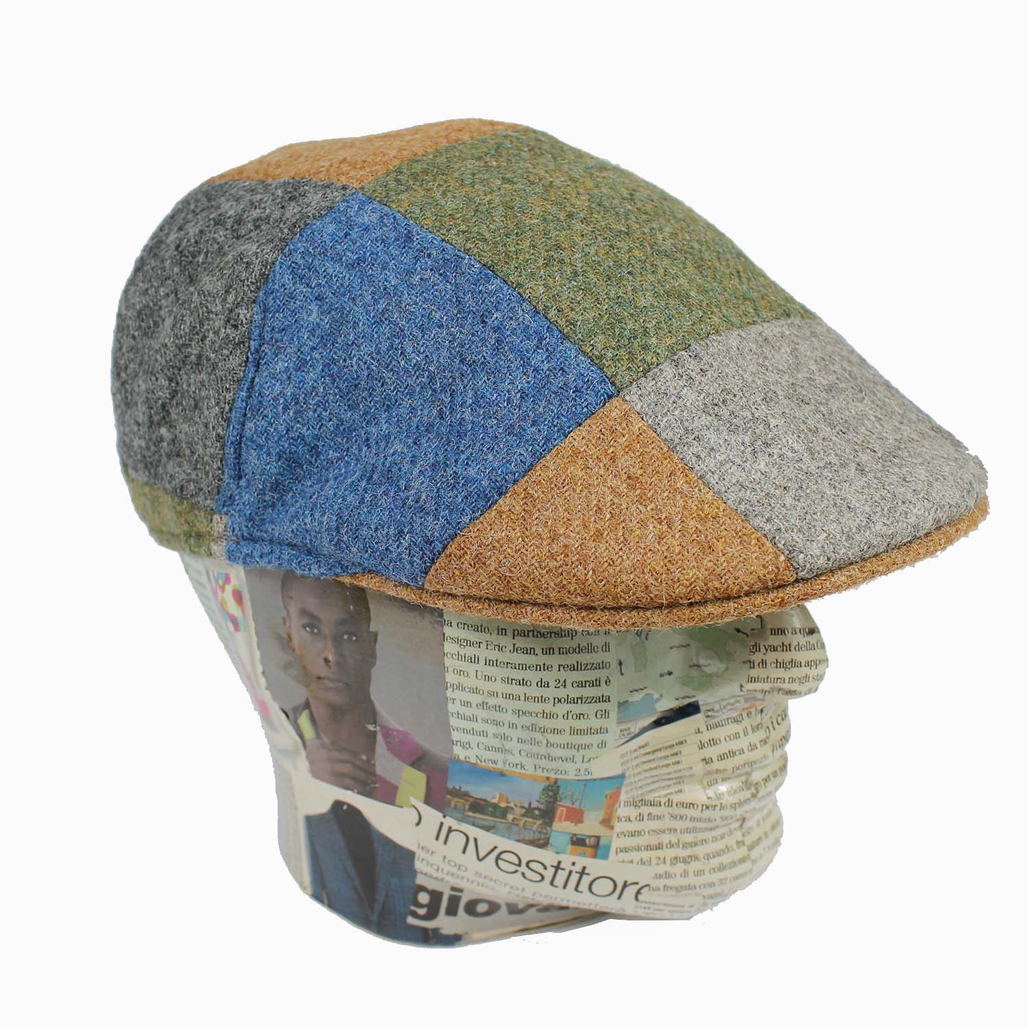 berretto-uomo-modello-coppola-fantasia-patchwork-in-harris-tweed