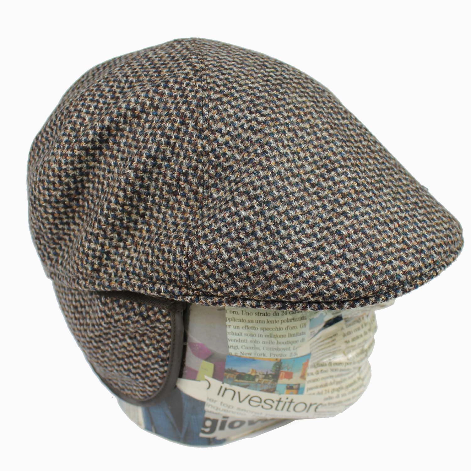 cappello-uomo-con-paraorecchie-modello-berretto-a-spicchi-fantasia-micro-marrone-e-blu