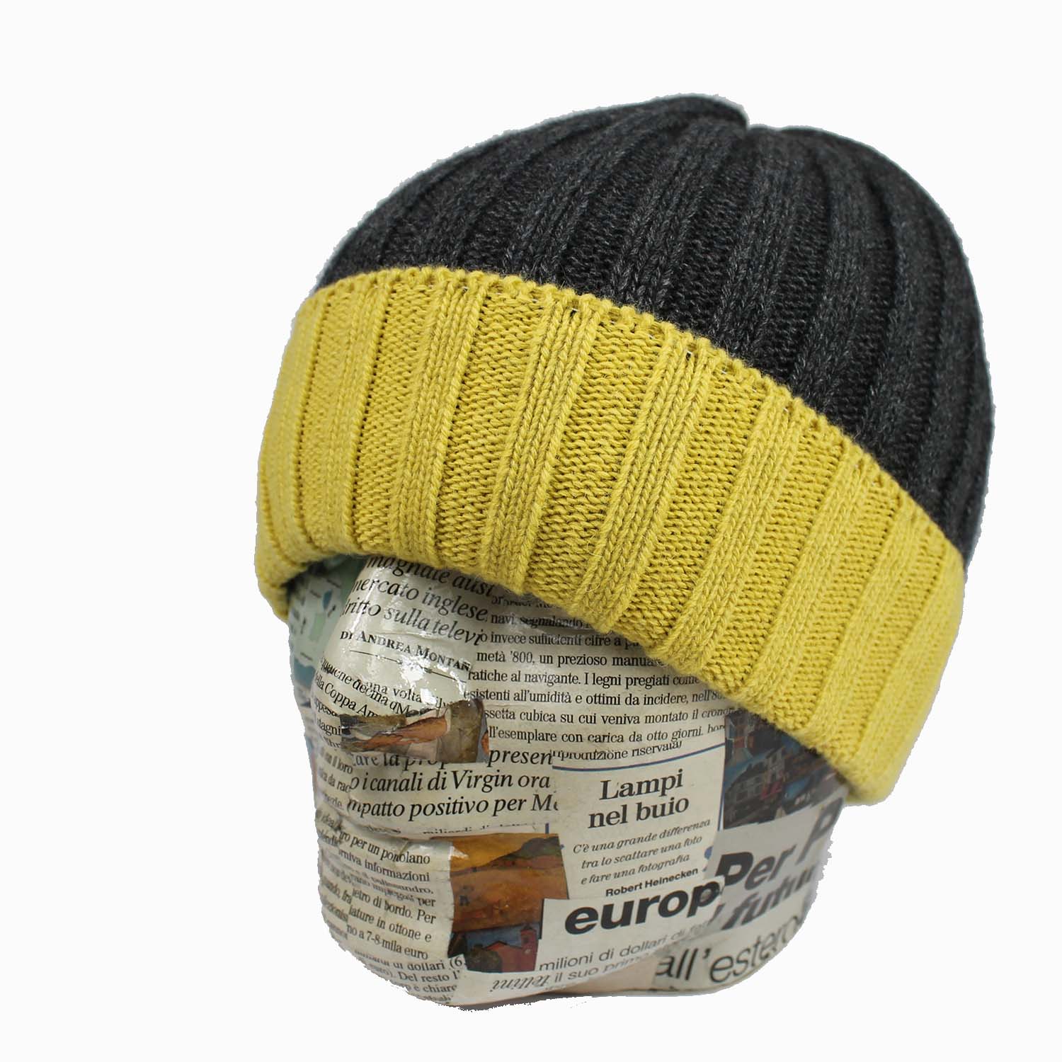 berretto-a-coste-in-lana-e-cashmere-bicolore-giallo-e-grigio-antracite