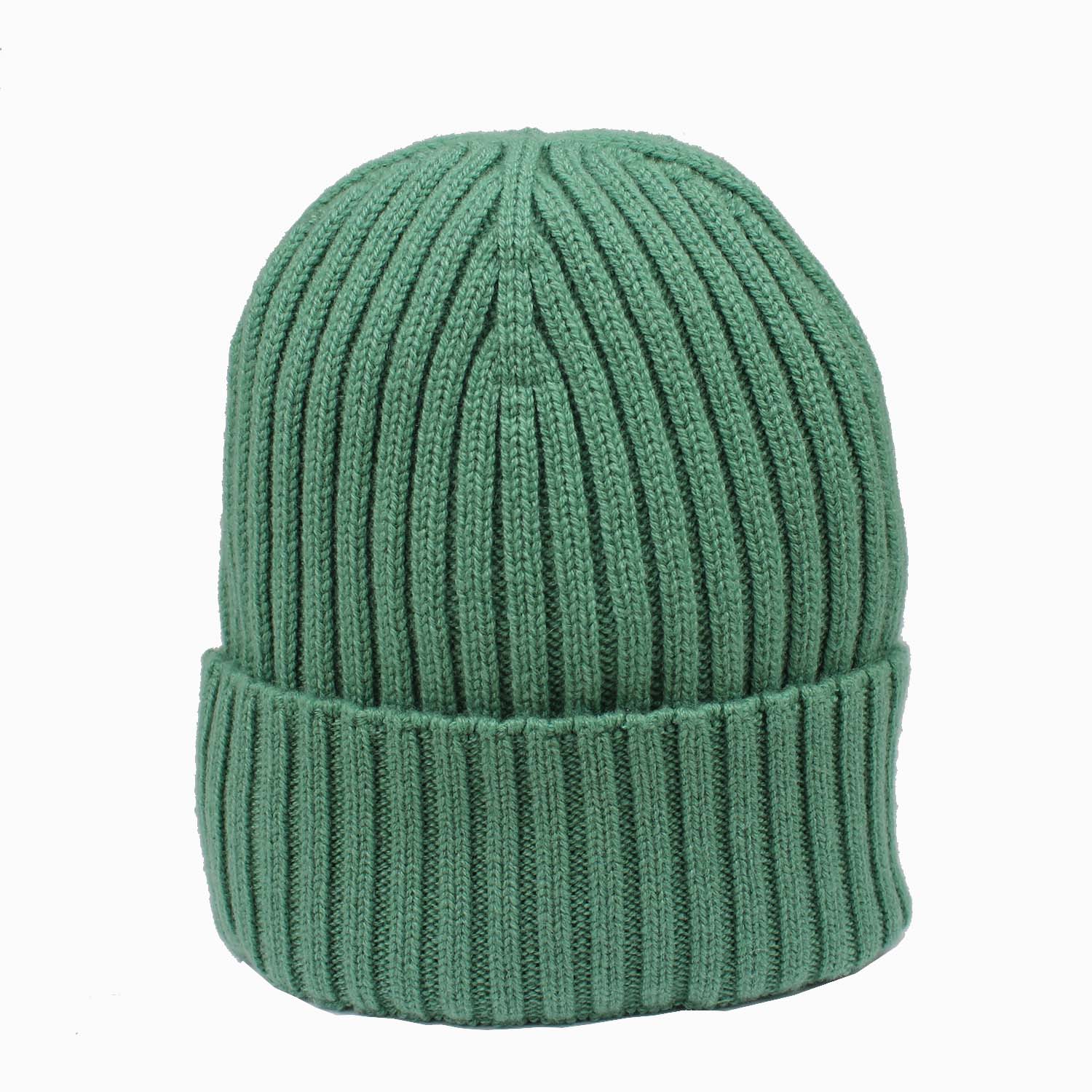 berretto-a-coste-in-puro-cashmere-con-risvolto-colore-verde