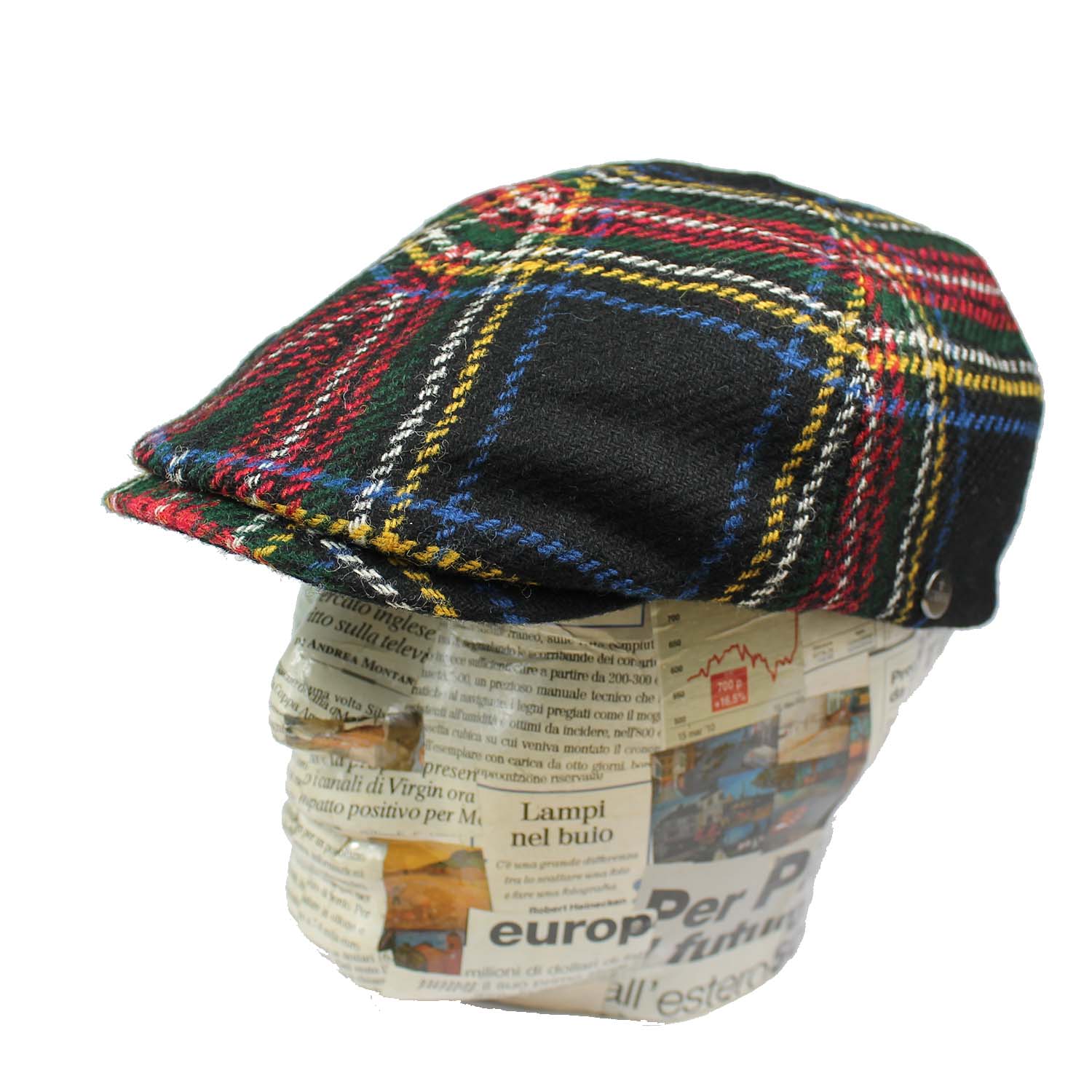 berretto-a-spicchi-modello-duck-in-tessuto-di-lana-fantasia-scozzese-coppola-uomo