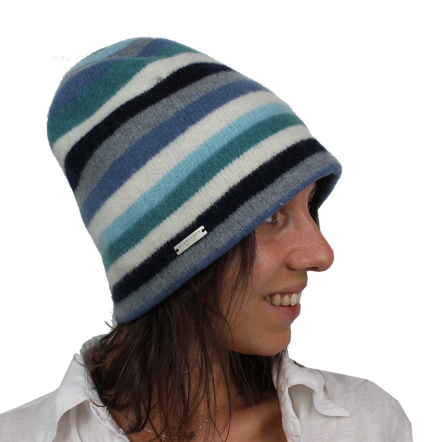 cloche-da-donna-in-pura-lana-fantasia-righe-colori-azzurro-panna-blu-celeste