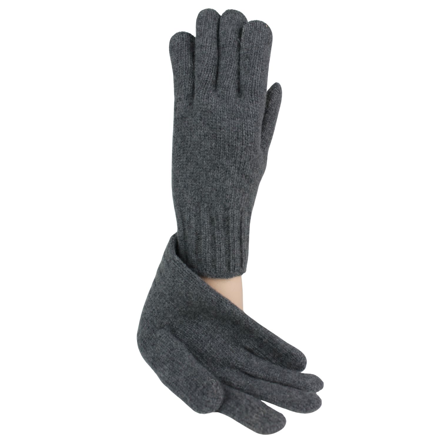 guanto da uomo touch in lana e cashmere colore grigio