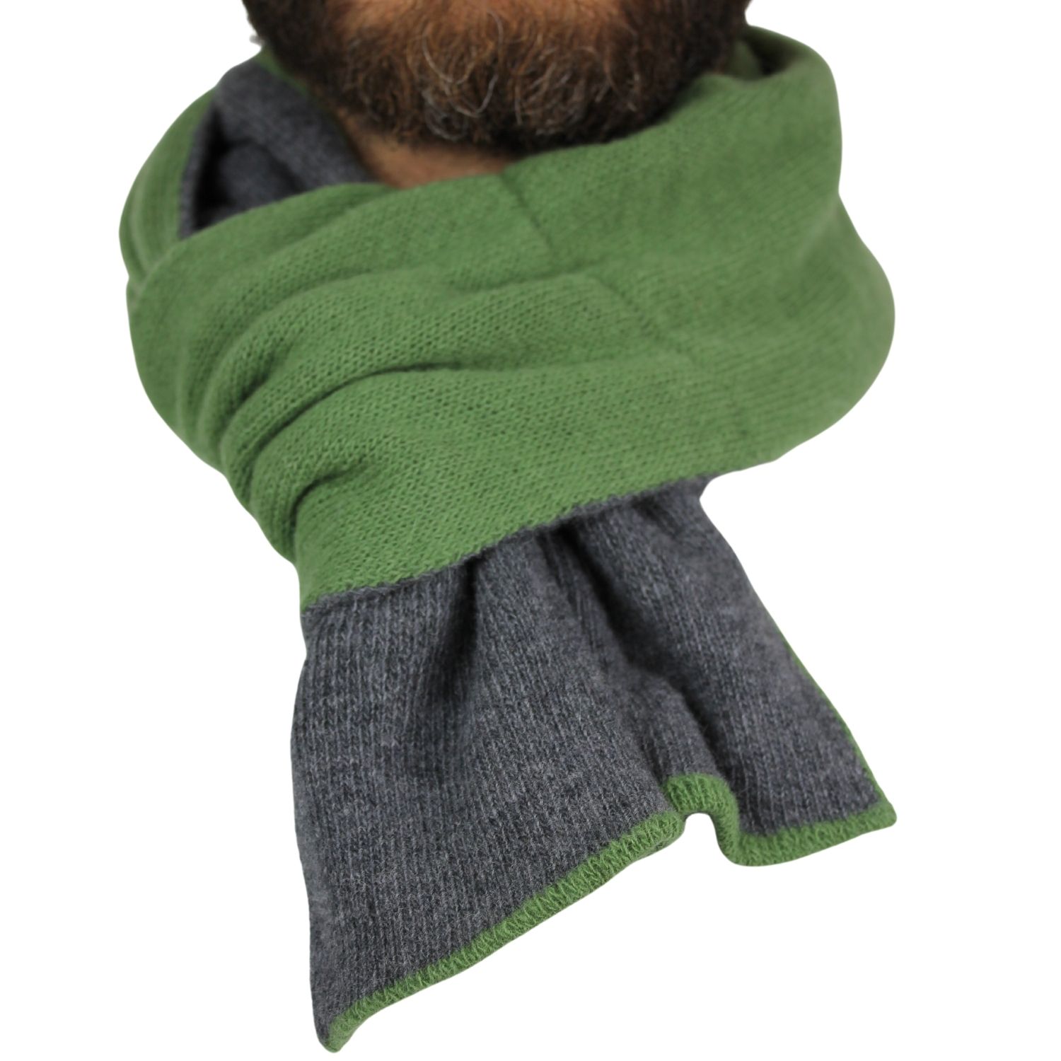 sciarpa-scaldacollo-puro-lana-verde-e-grigio