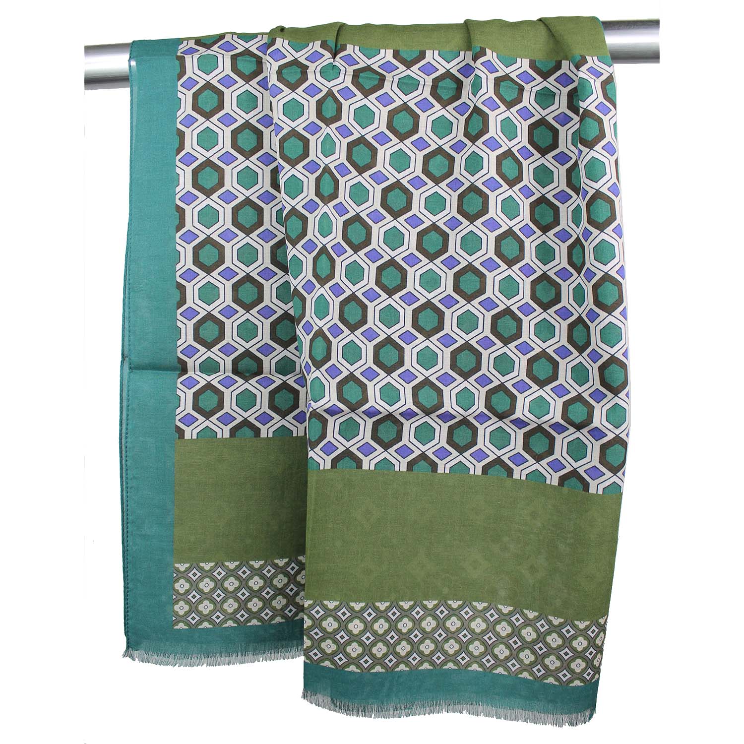 sciarpa uomo estiva in cotone varie fantasie tonalita verde lavanda rosso foto2