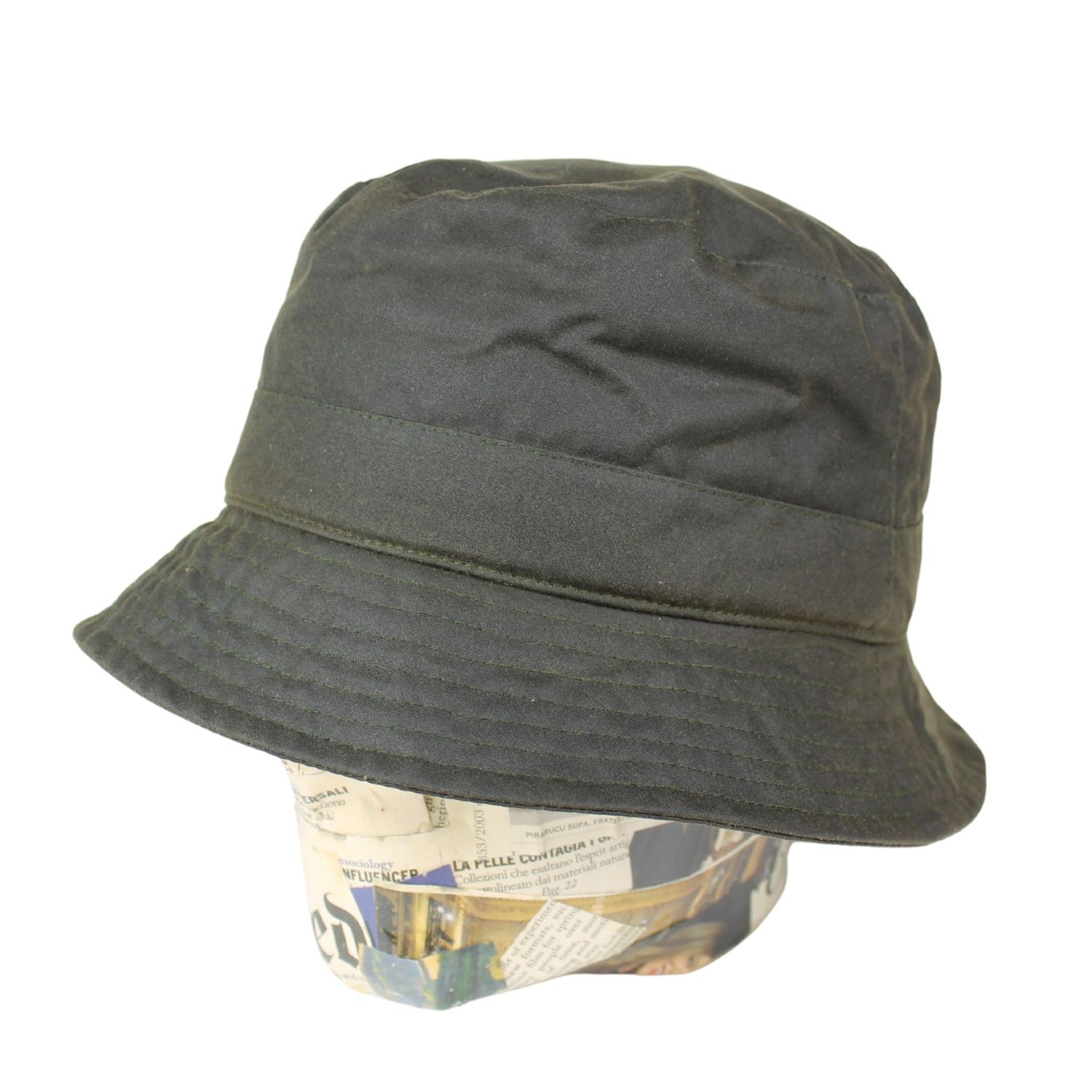 cappello-da-pescatore-uomo-bucket-hat-cerato-colore-verde
