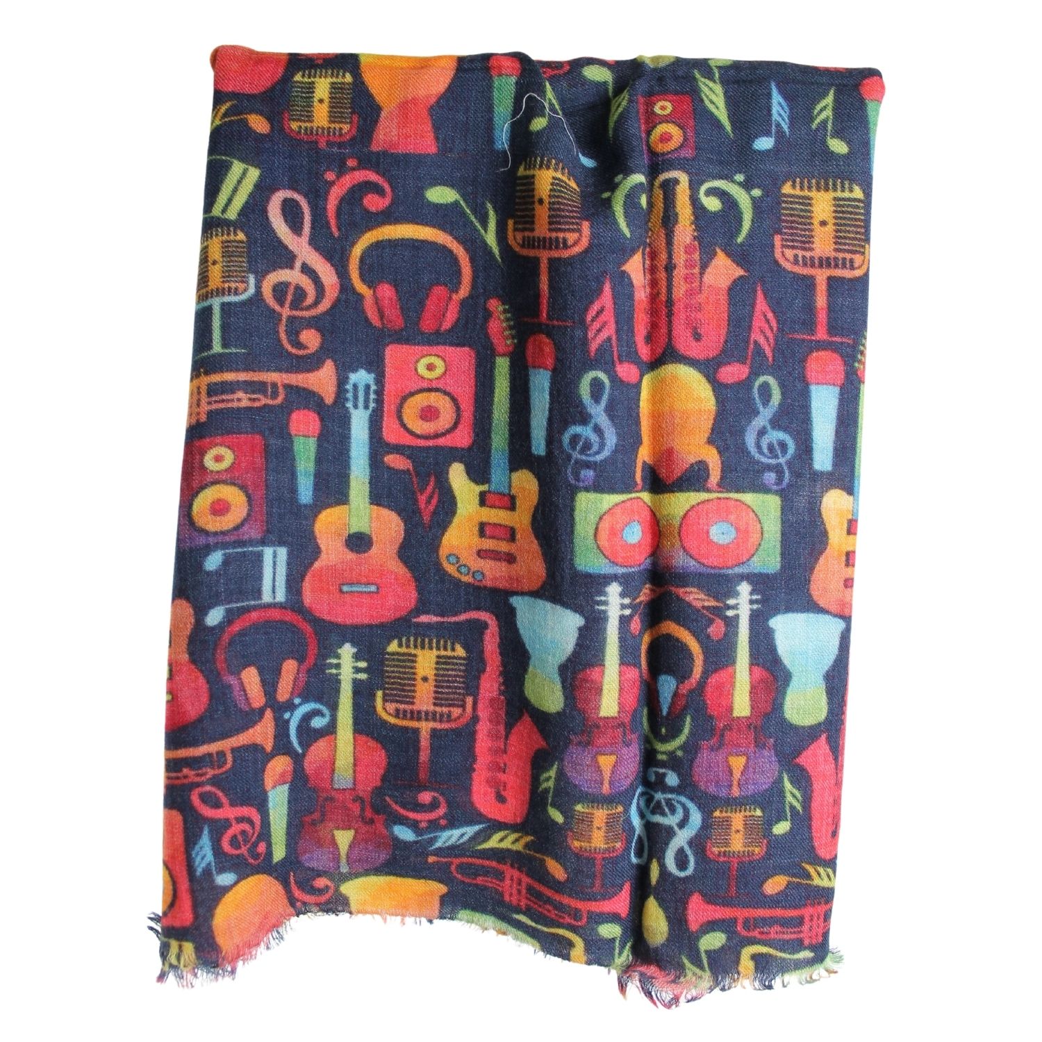 sciarpa-donna-in-pura-lana-fantasia-disegno-strumenti-musicali-colore-nero