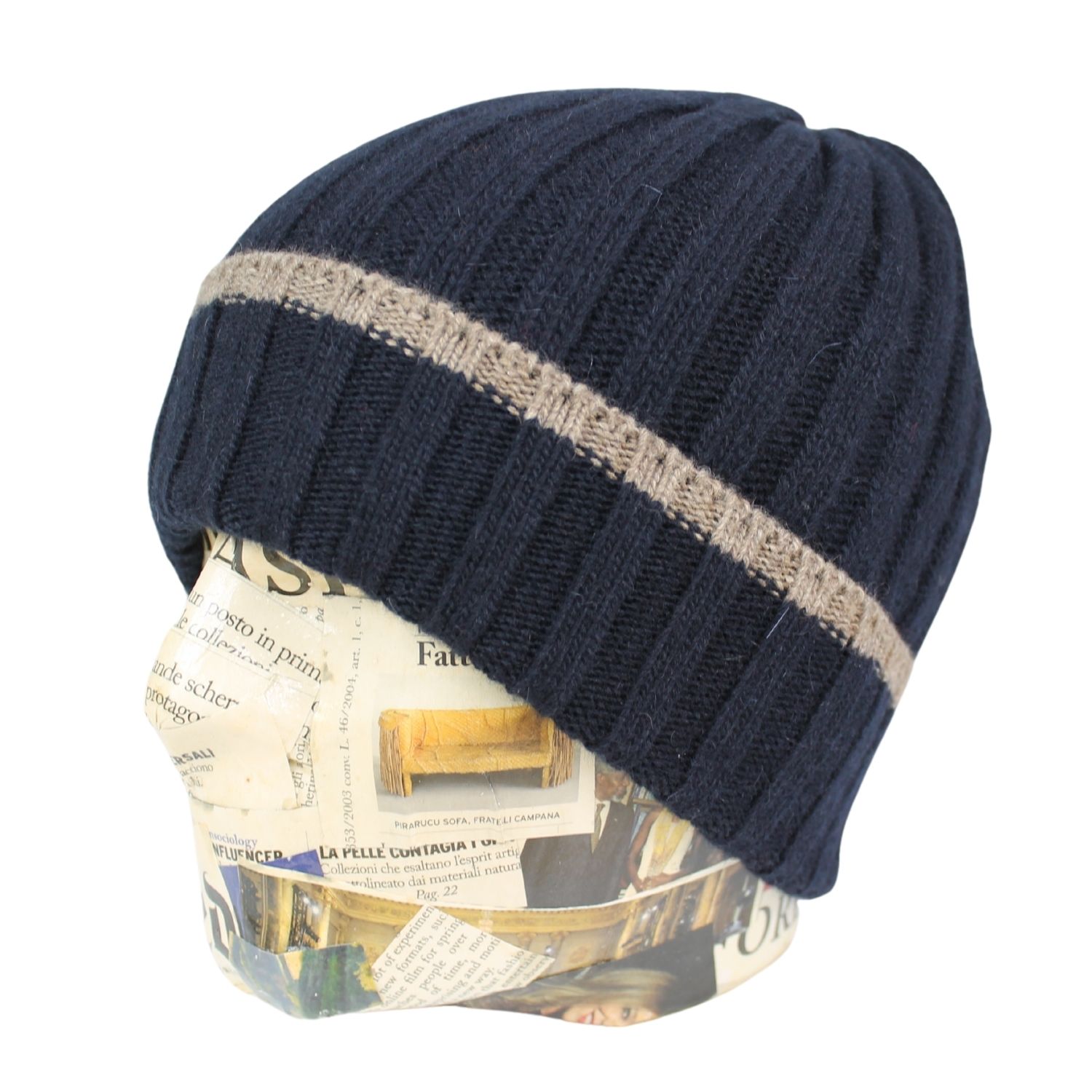 berretto-a-coste-uomo-pura-lana-colore-blu-contrasto-tortora