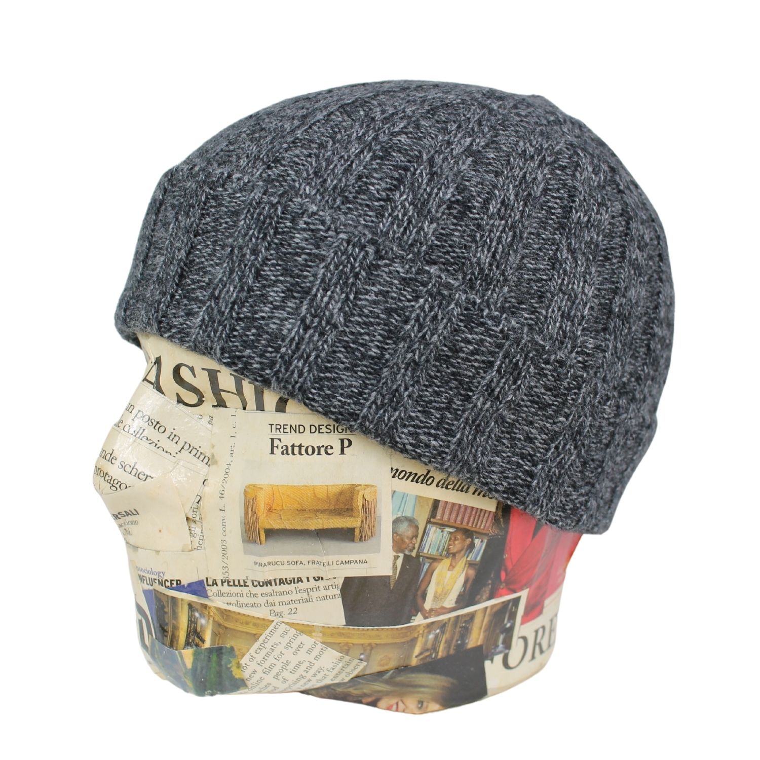 berretto-uomo-lana-e-cashmere-colore-antracite-melange