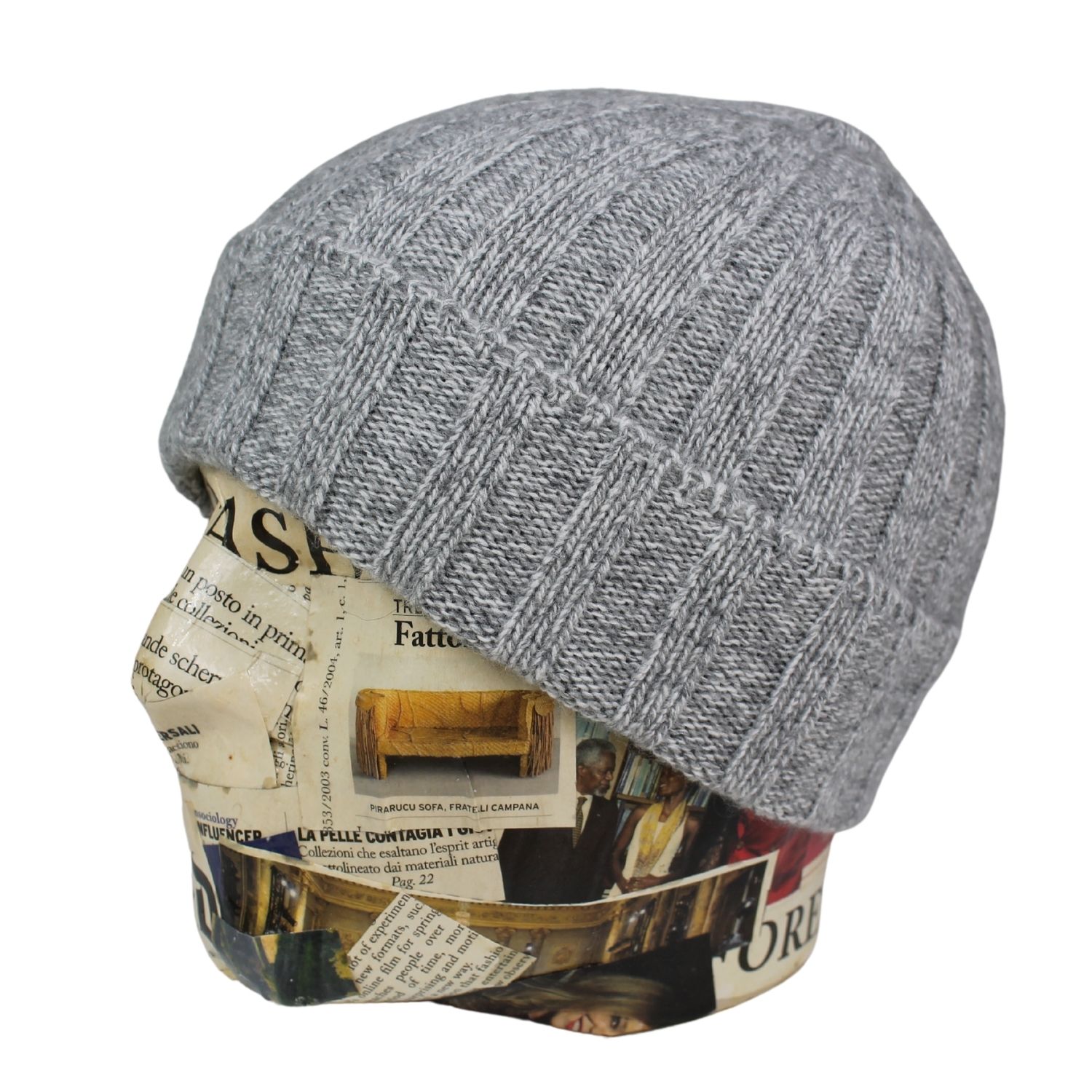 berretto-uomo-lana-e-cashmere-colore-grigio-perla-melange