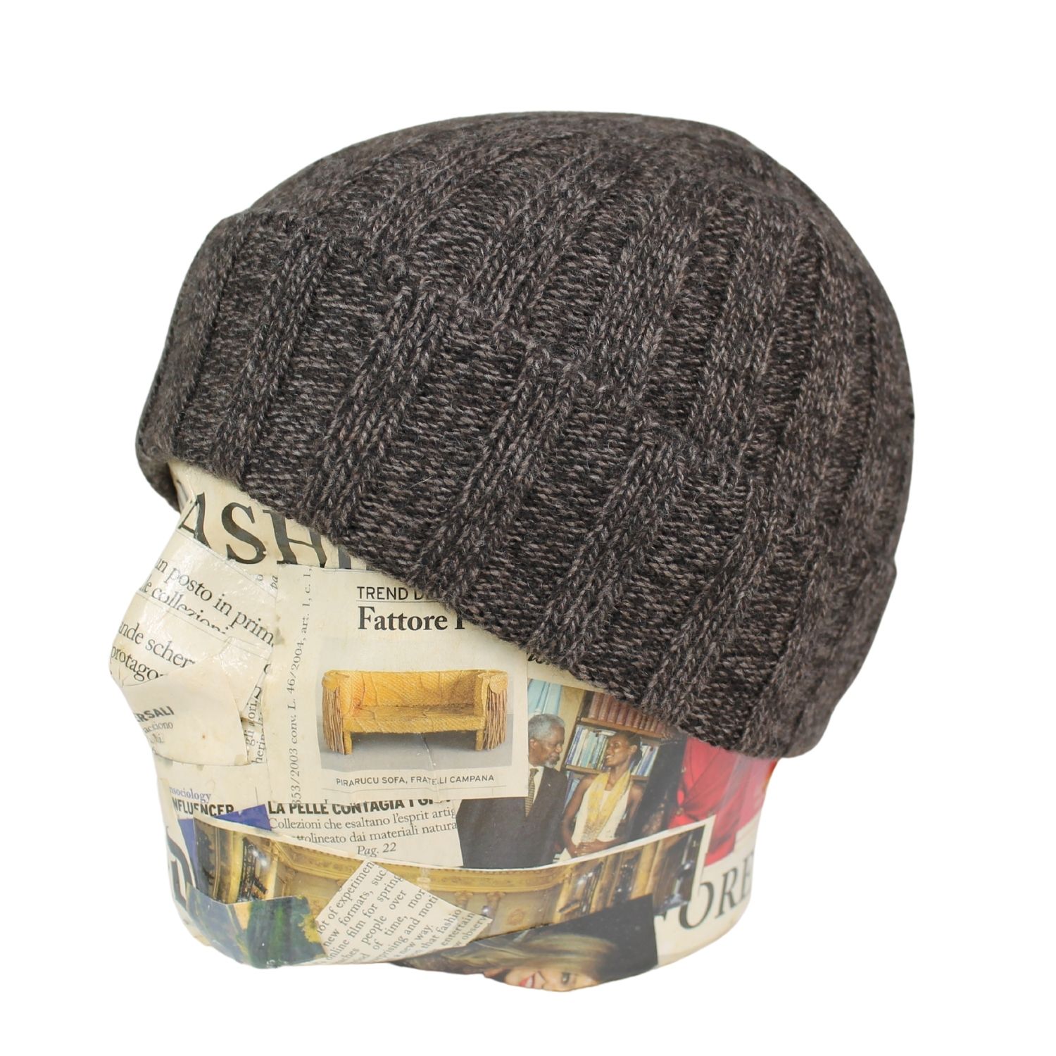 berretto-uomo-lana-e-cashmere-colore-marrone-melange