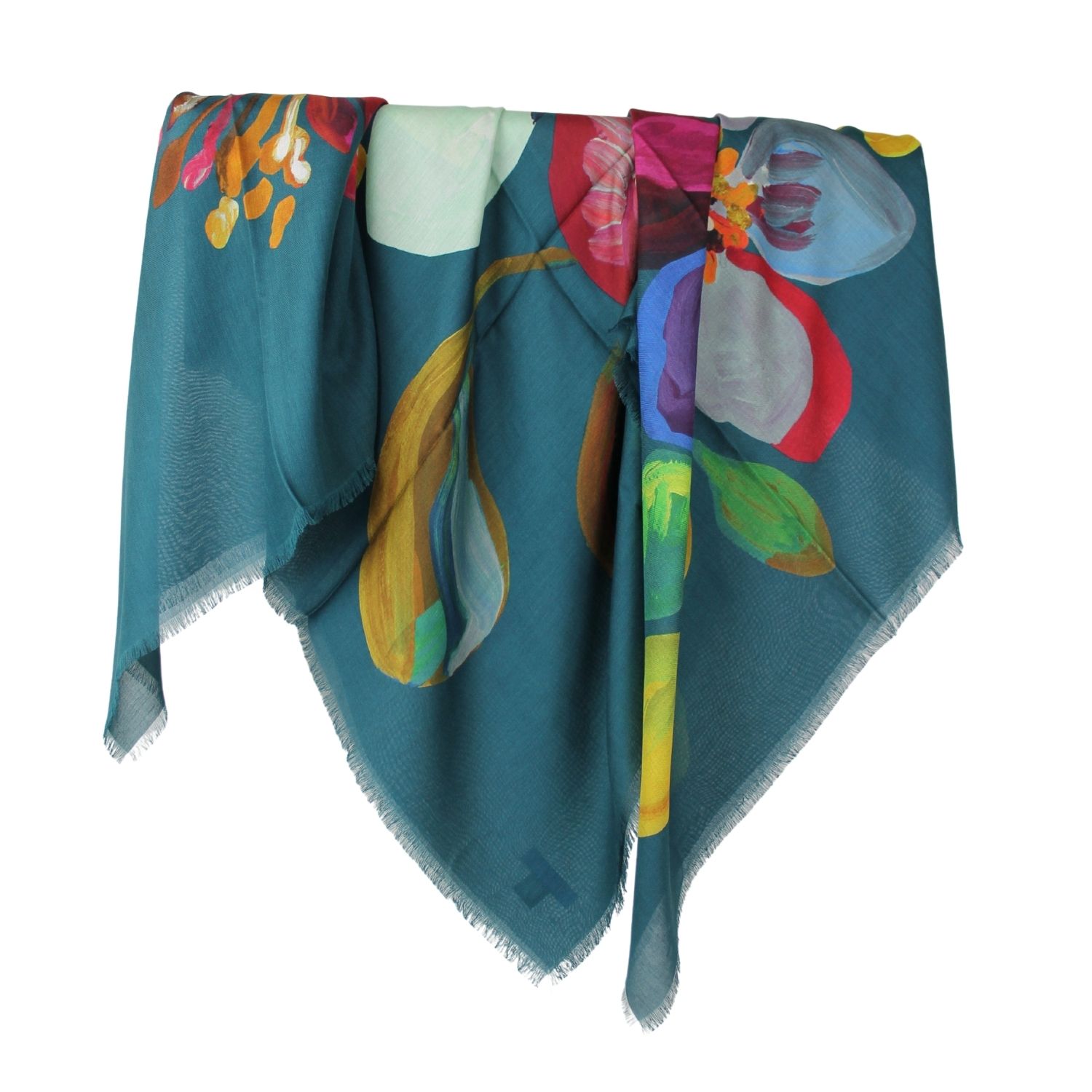 foulard-grande-modal-e-cashmere-fantasia-disegno-floreale-tonalità-petrolio