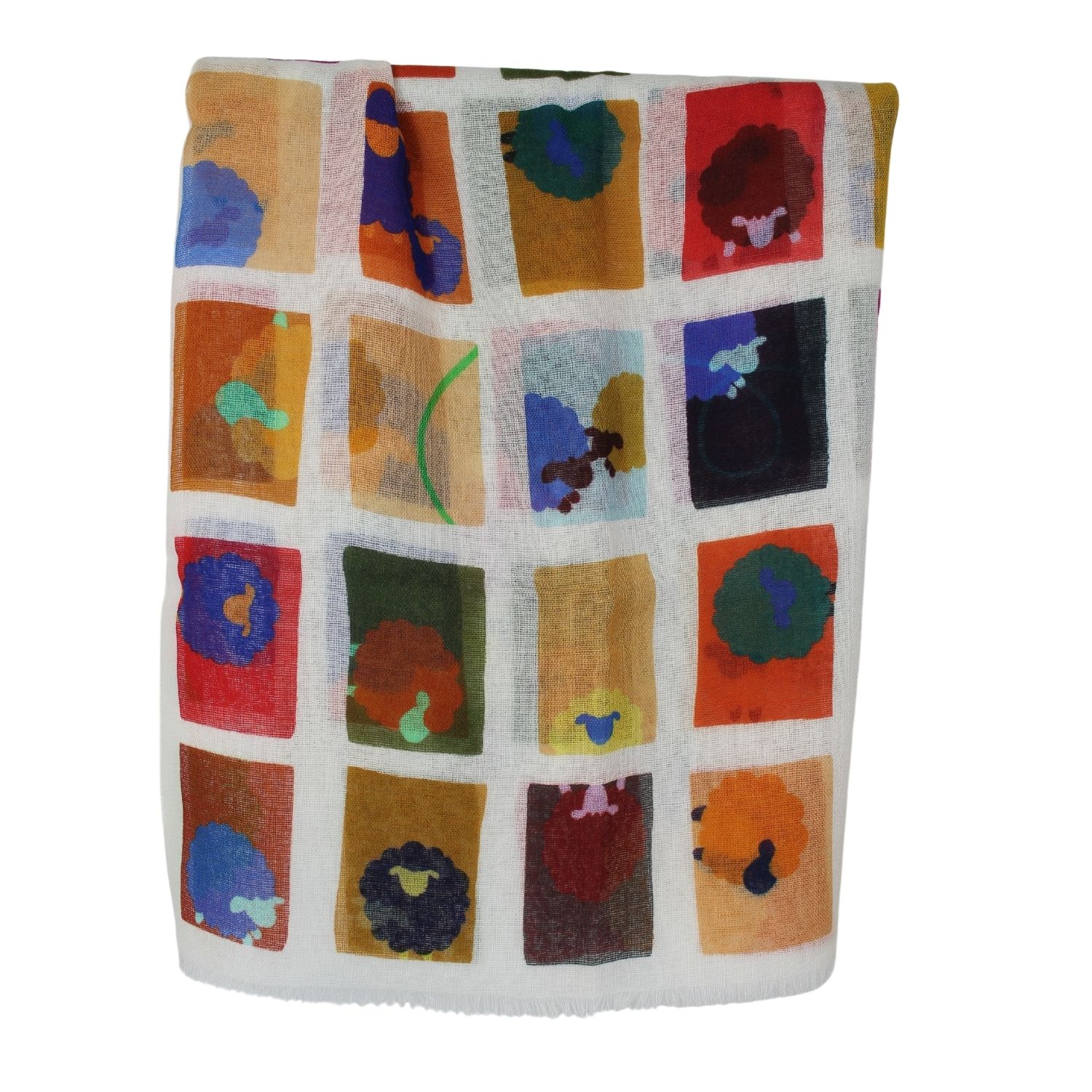 sciarpa-donna-pura-lana-tessuta-fine-fantasia-disegno-pecore-colorete-tonalità-panna