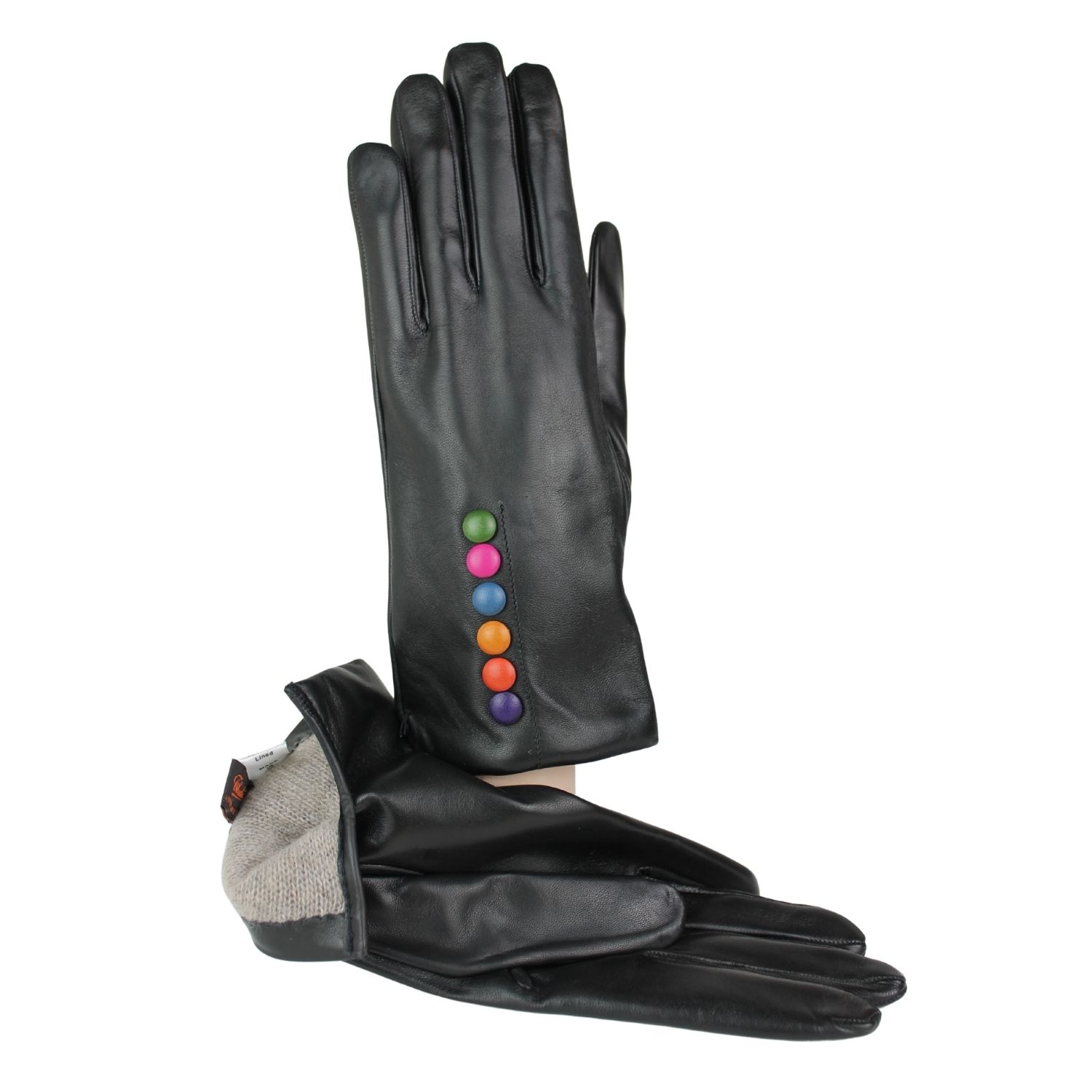 guanto-donna-in-pelle-colore-nero-con-bottoncini-colorati