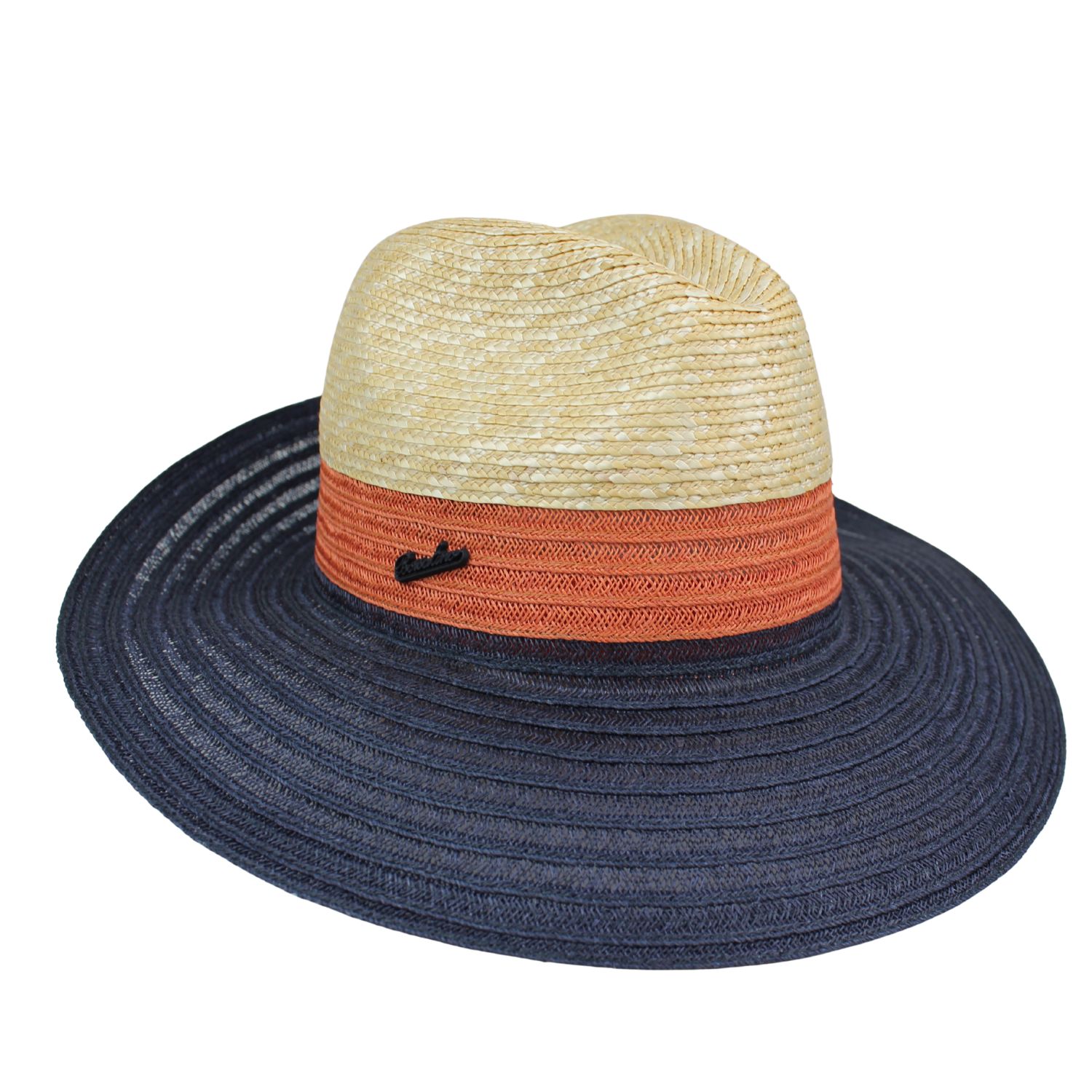cappello-panama-borsalino-donna-falda-larga-tre-colori-blu-arancio-ecrù