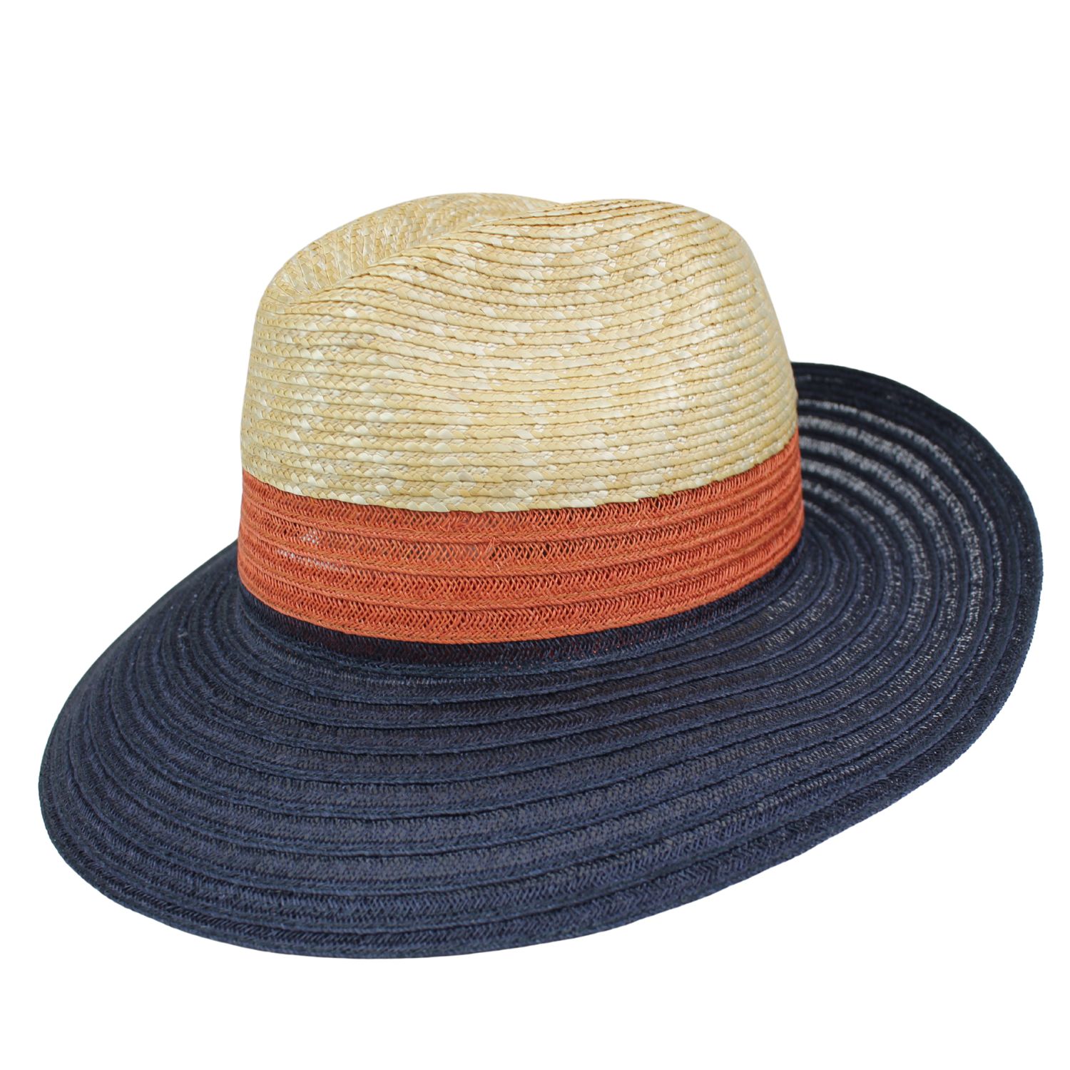 cappello-panama-borsalino-donna-falda-larga-tre-colori-blu-arancio-ecrù