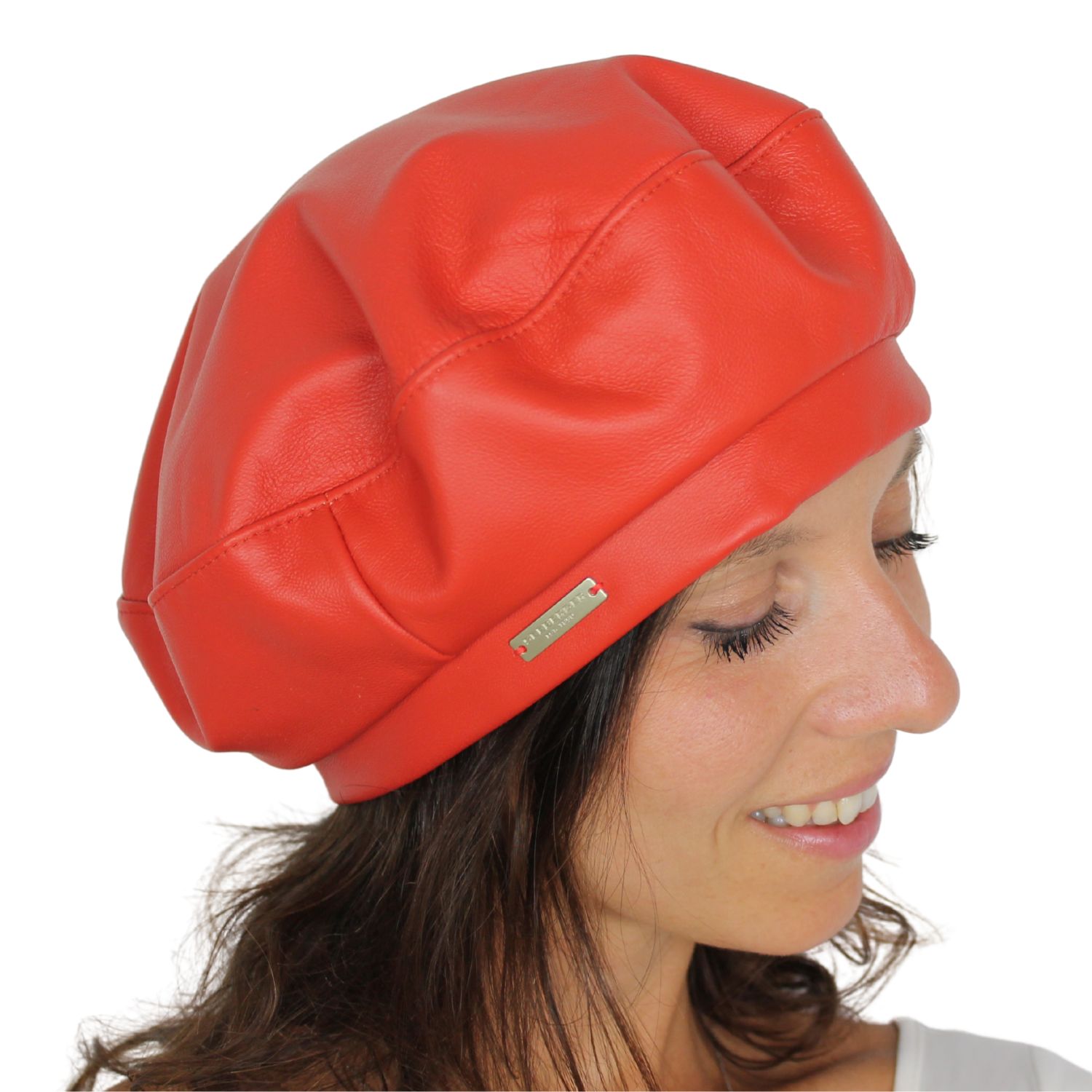 cappello-modello-basco-in-vera-pelle-colore-arancione