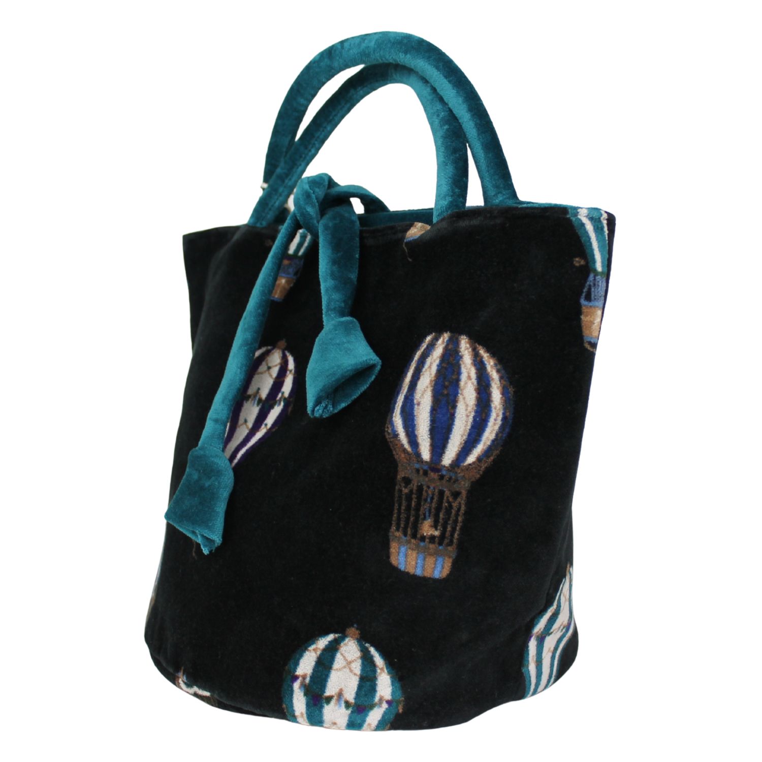 borsa-con-manici-in-velluto-fantasia-disegno-mongolfiere-colore-nero