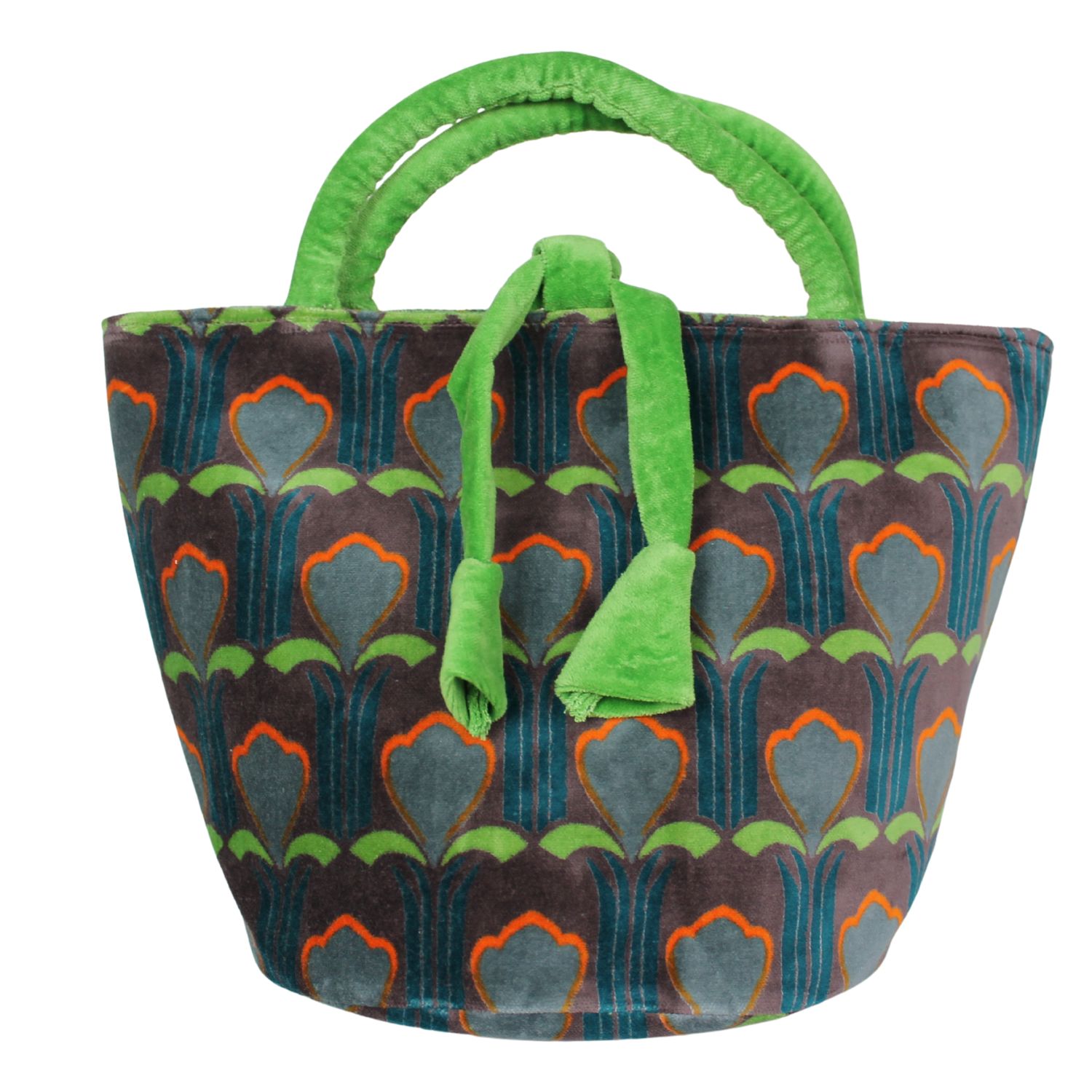 borsa-con-manici-in-velluto-fantasia-disegno-petali-tonalità-tortora