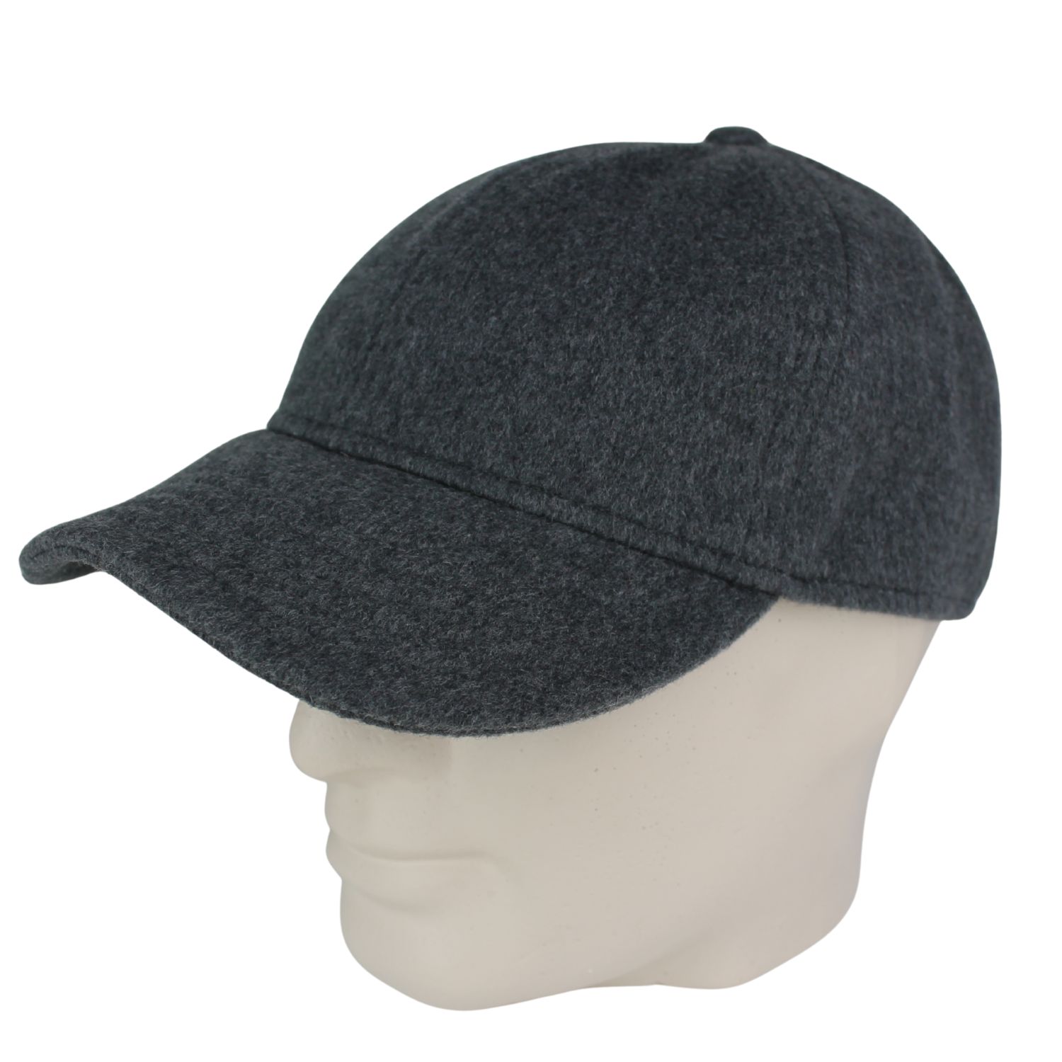 cappello baseball detrutturato da uomo in lana e cashmere idrorepellente colore grigio