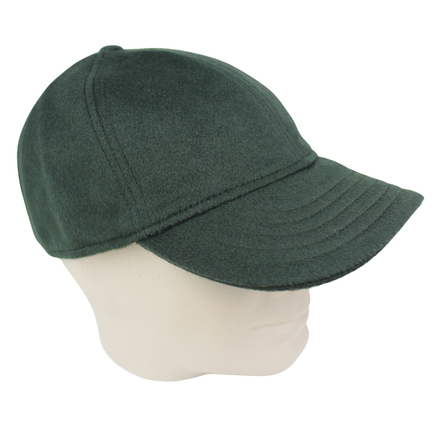 cappello baseball detrutturato da uomo in lana e cashmere idrorepellente colore verde loden