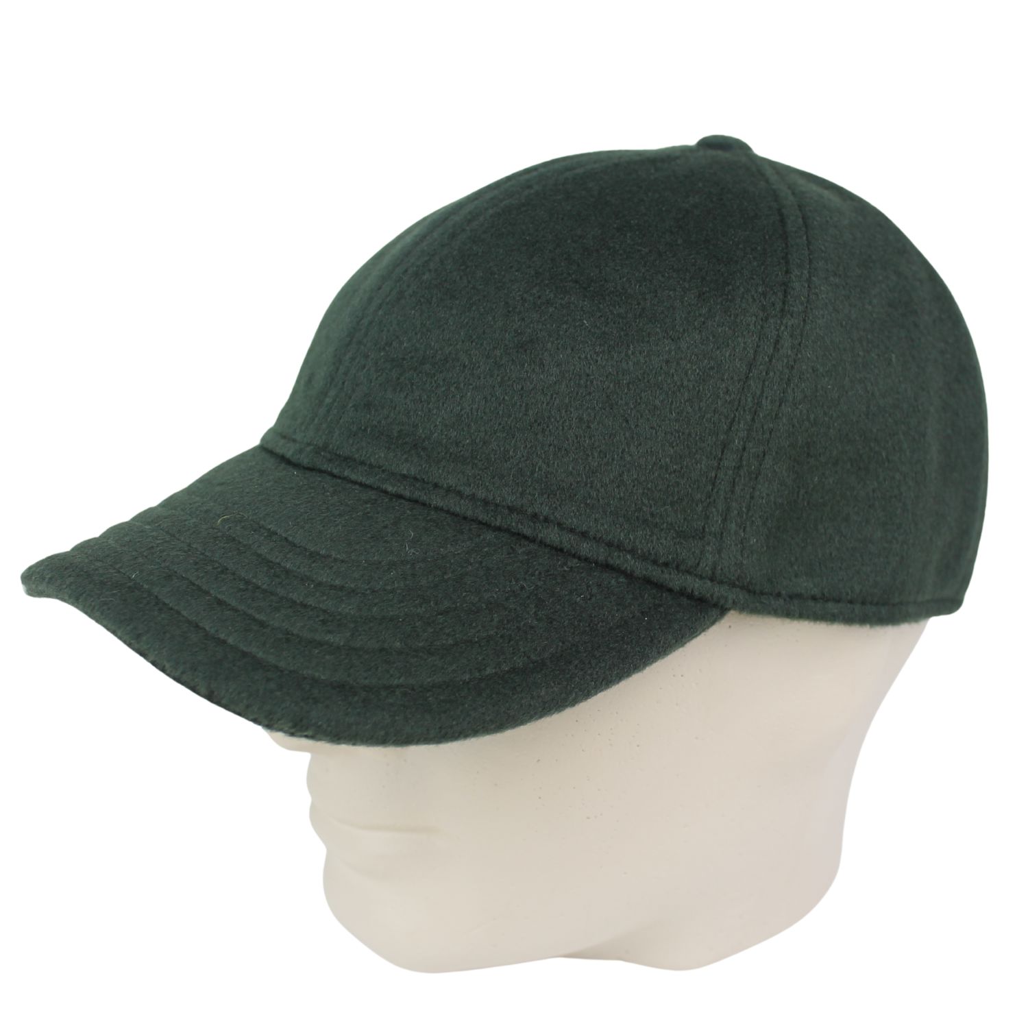 cappello baseball detrutturato da uomo in lana e cashmere idrorepellente colore verdone