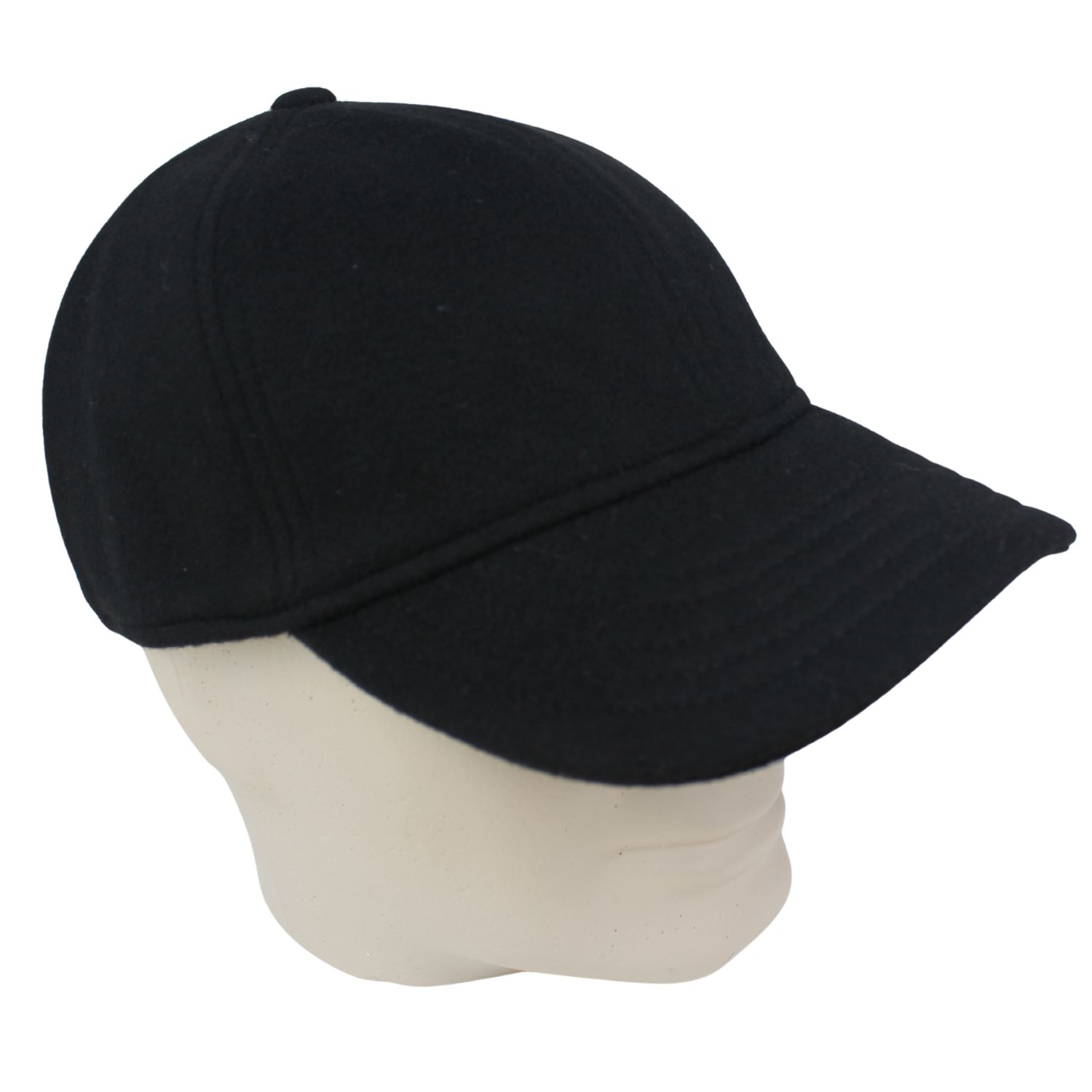 cappello baseball detrutturato da uomo in lana e cashmere idrorepellente colore nero