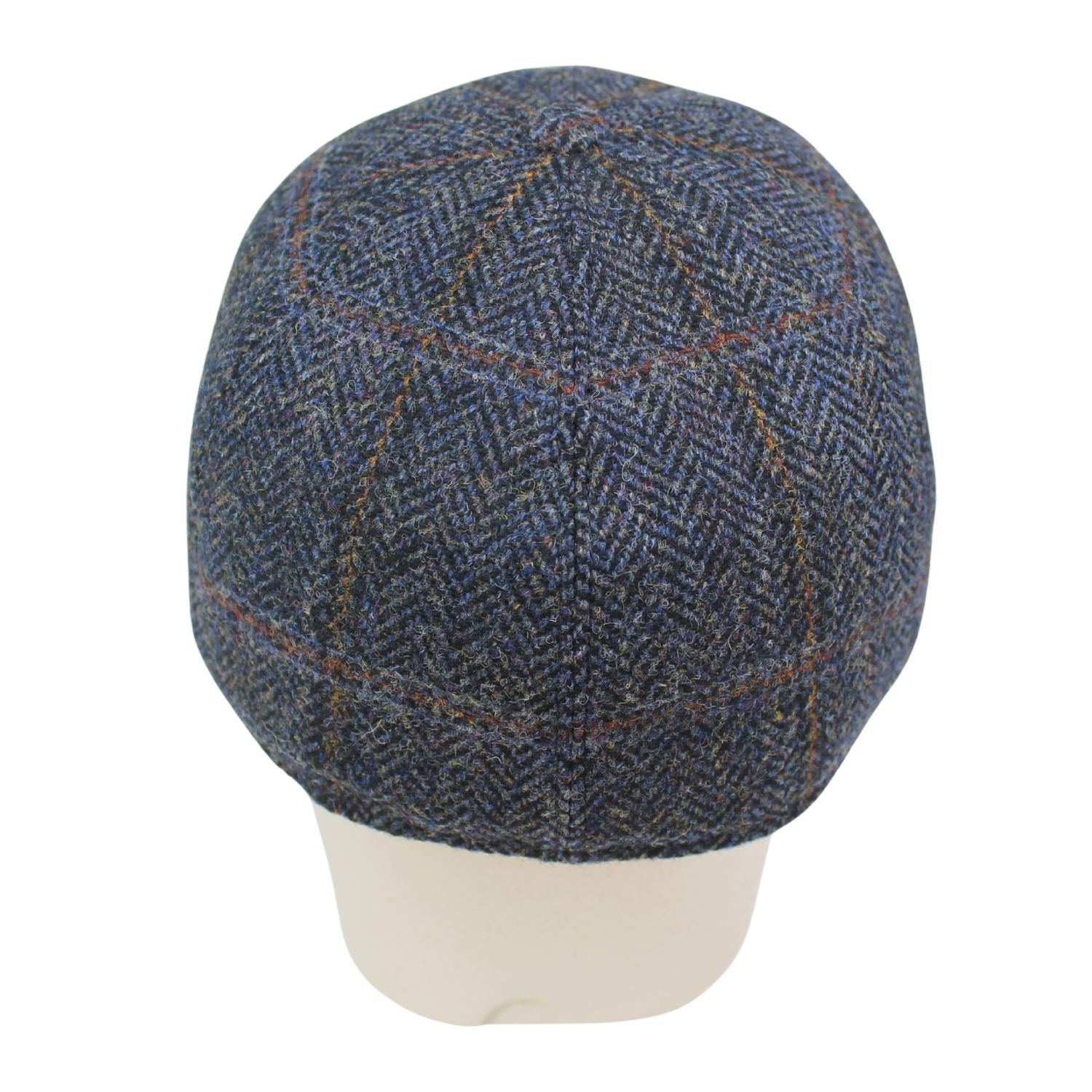 cappello baseball da uomo con paraorecchie interno in lana idrorepellente fantasia scozzese blu