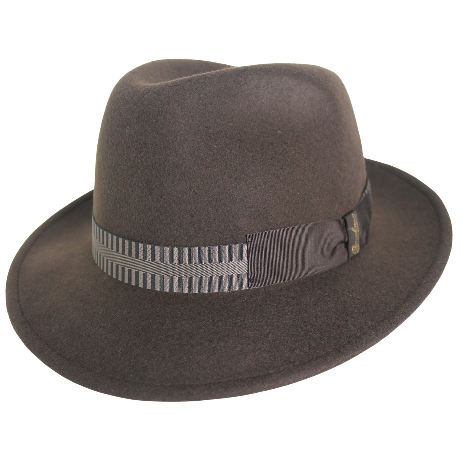 cappello borsalino modello federico in feltro di lana colore marrone