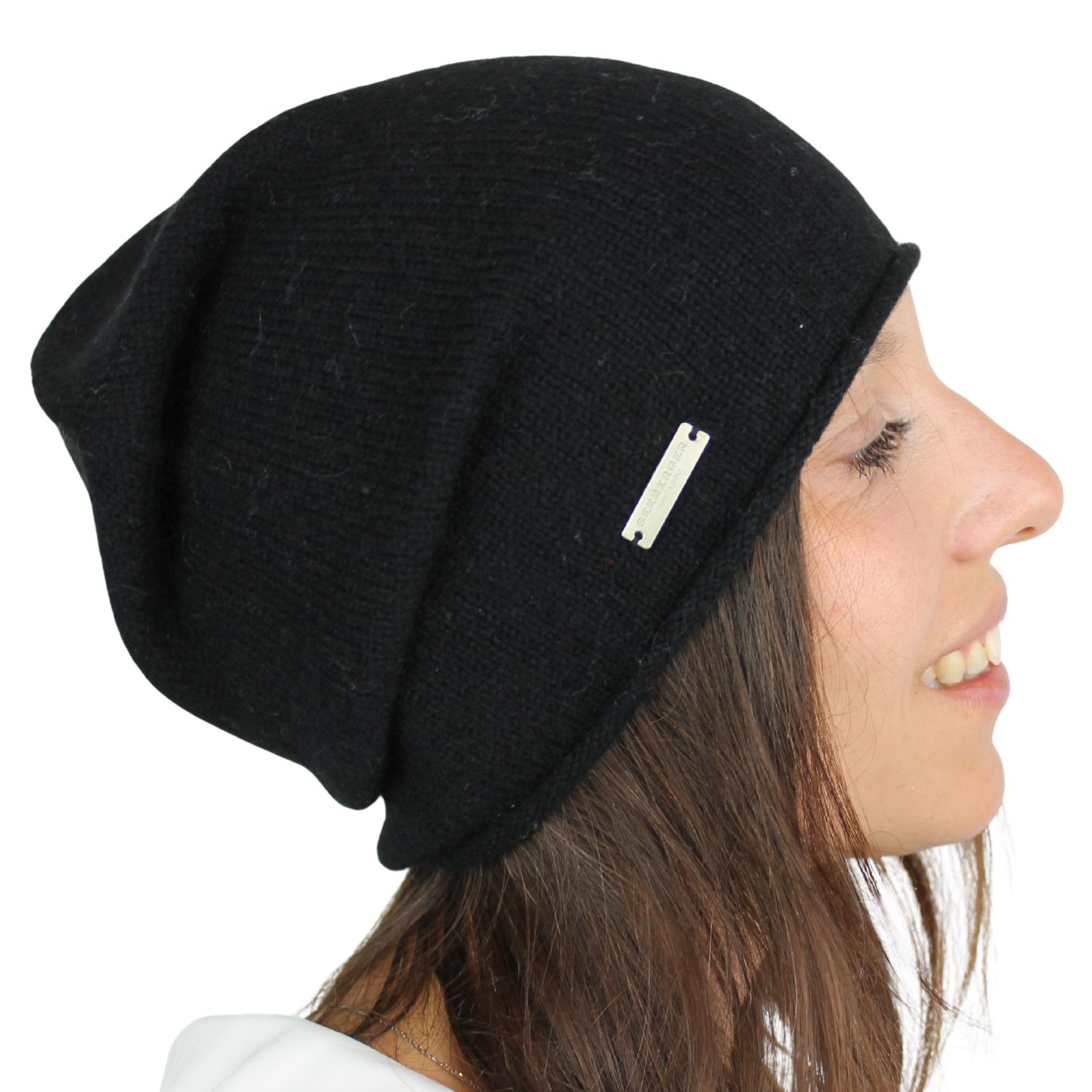 cappello modello beanie hat in puro cashmere colore nero