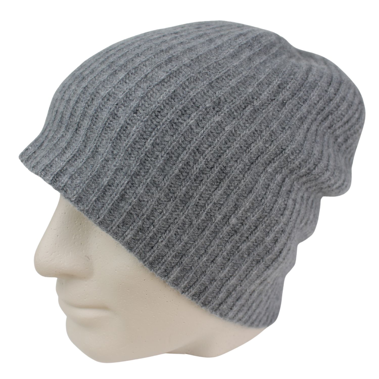 beanie hat in lana e cashmere colore grigio