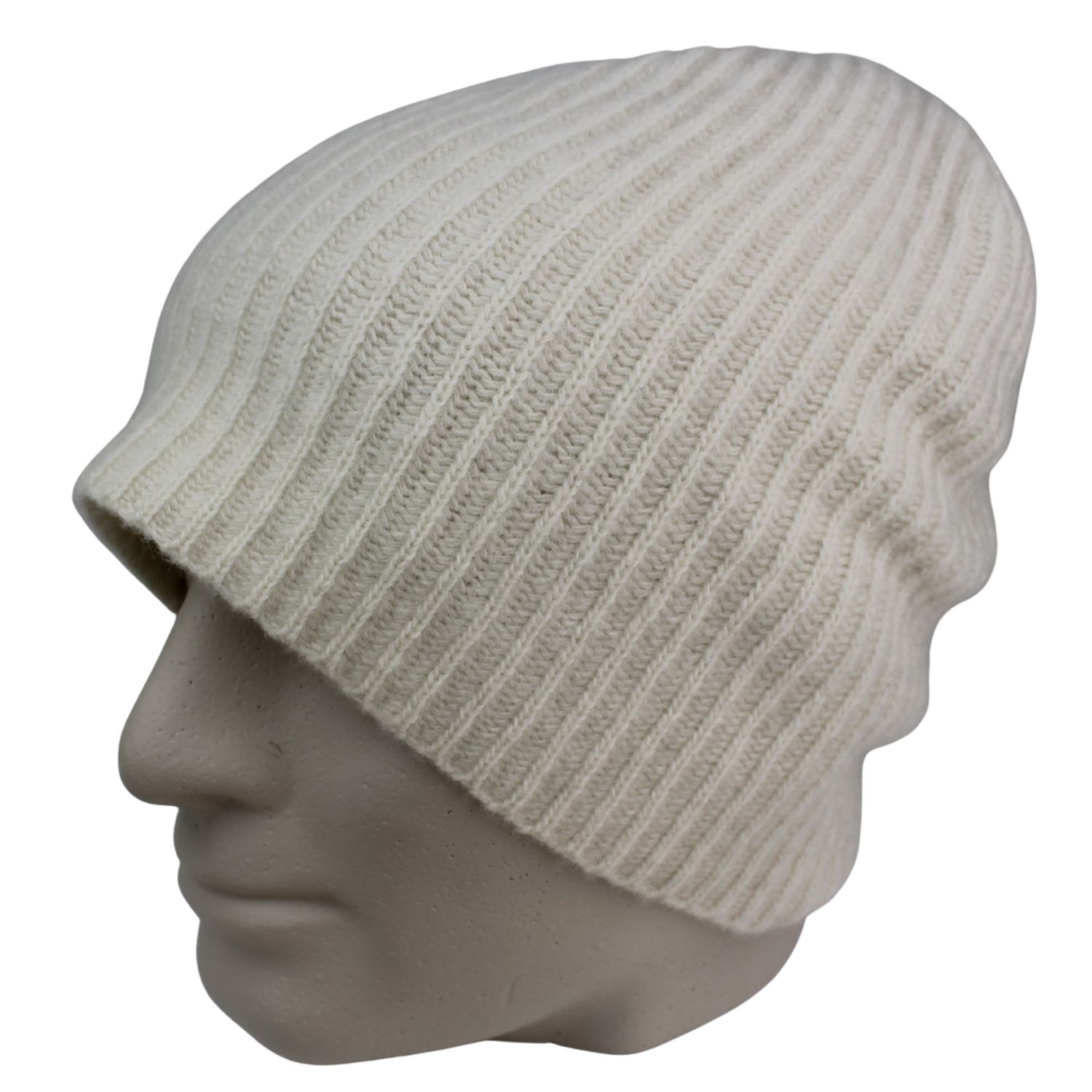 beanie hat in lana e cashmere colore panna
