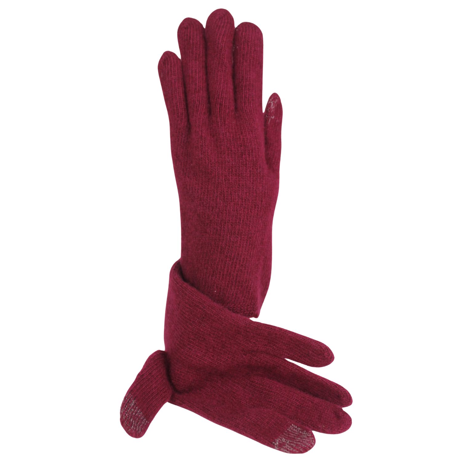 guanto da donna in lana e cashmere colore bordeaux