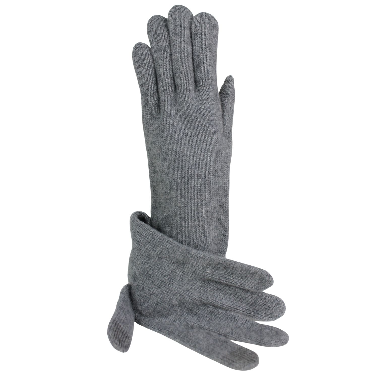 guanto da donna in lana e cashmere colore grigio