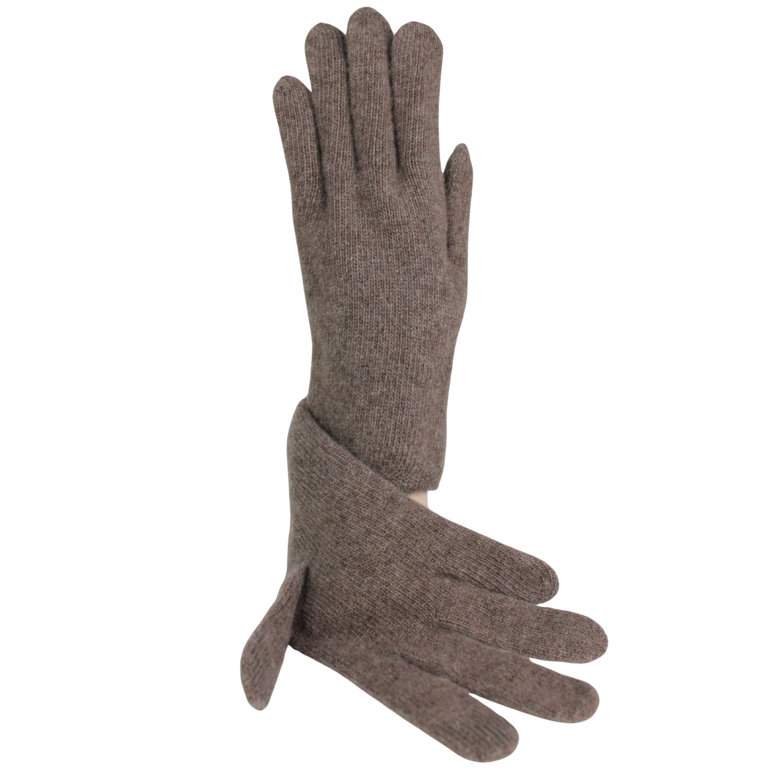 guanto da donna in lana e cashmere colore legno