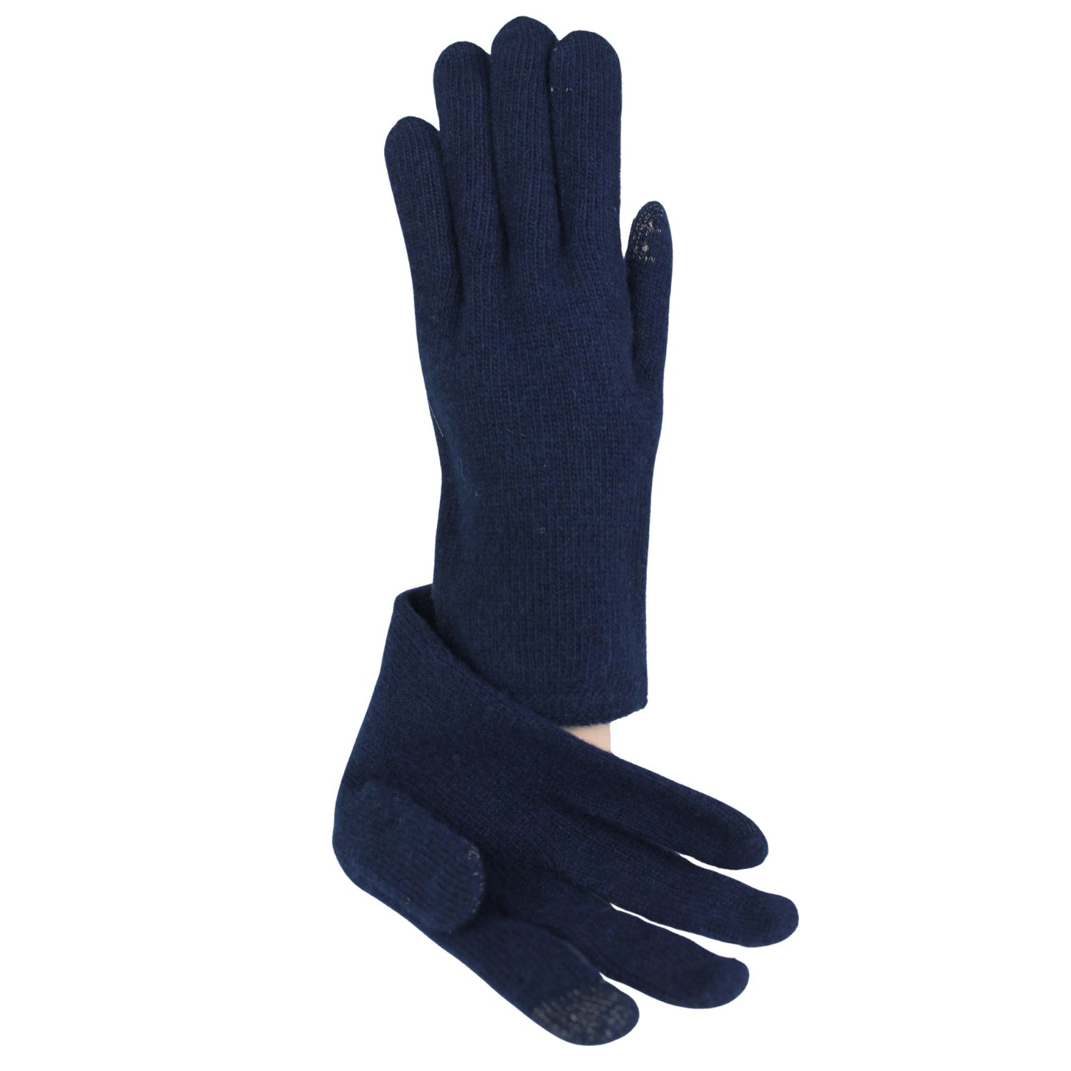 guanto da donna touch in lana e cashmere colore blu