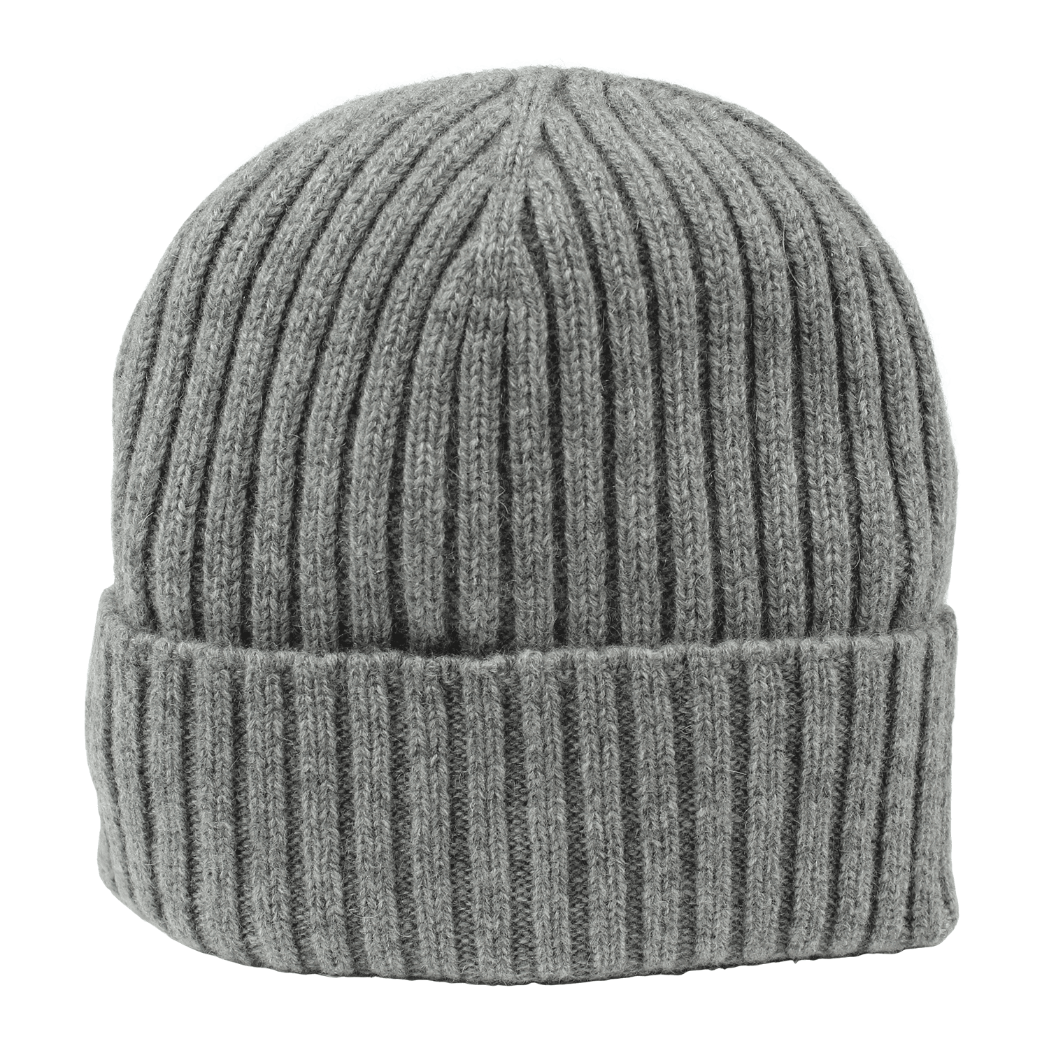 Berretto-Uomo-in-Cashmere-a-Coste-con-risvolto-colore-grigio