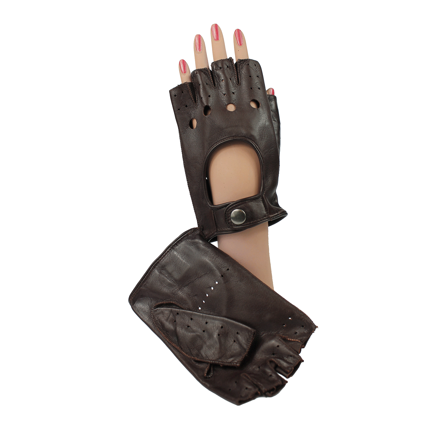 Guanto-Guida-Mezzedita-Marrone