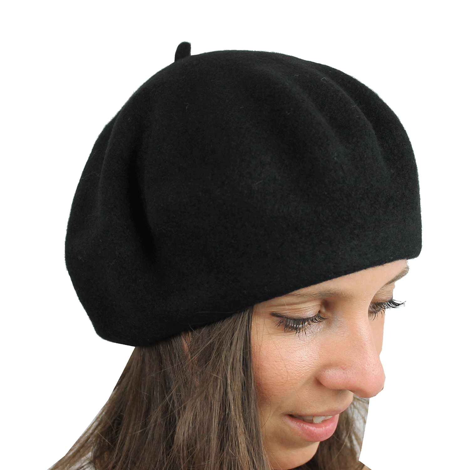 Basco-Donna-in-lana-colore-Nero