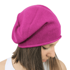 basco-donna-in-puro-cotone-colore-magenta-cappello-morbido-taglia-unica