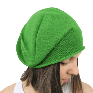 basco-donna-in-puro-cotone-colore-verde-prato-cappello-morbido-taglia-unica
