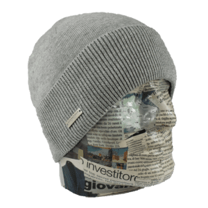 Berretto con risvolto 100% Cotone colore grigio