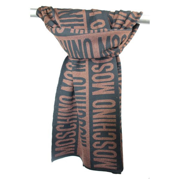 Sciarpa-Moschino-Scritte-Bronzo