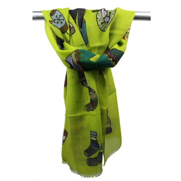Sciarpa-Foulard-Lana-Verde-Lime
