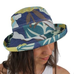cappello-donna-estivo-a-falda-media-fantasia-floreale-colori-denim-lime-celeste-verde