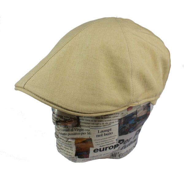 Berretto-a-spicchi-da-uomo-in-lino-colore-beige